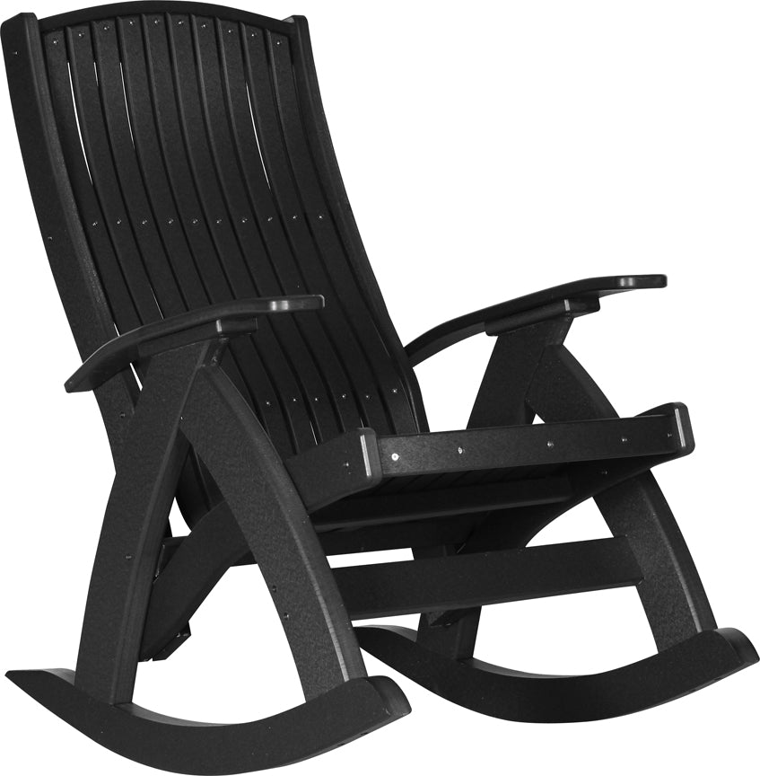 LuxCraft Comfort Rocker Recliner Chair - Ergonomic High Back Rocking Chair with Padded Armrests & Lumbar Support for Living Room, Bedroom, Nursery - Perfect for Relaxing, Reading & Nursing