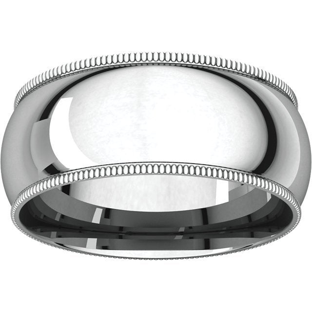 14K Gold 8mm Comfort Fit Milgrain Wedding Band for Men - Perfect for Engagement, Anniversary & Special Occasions