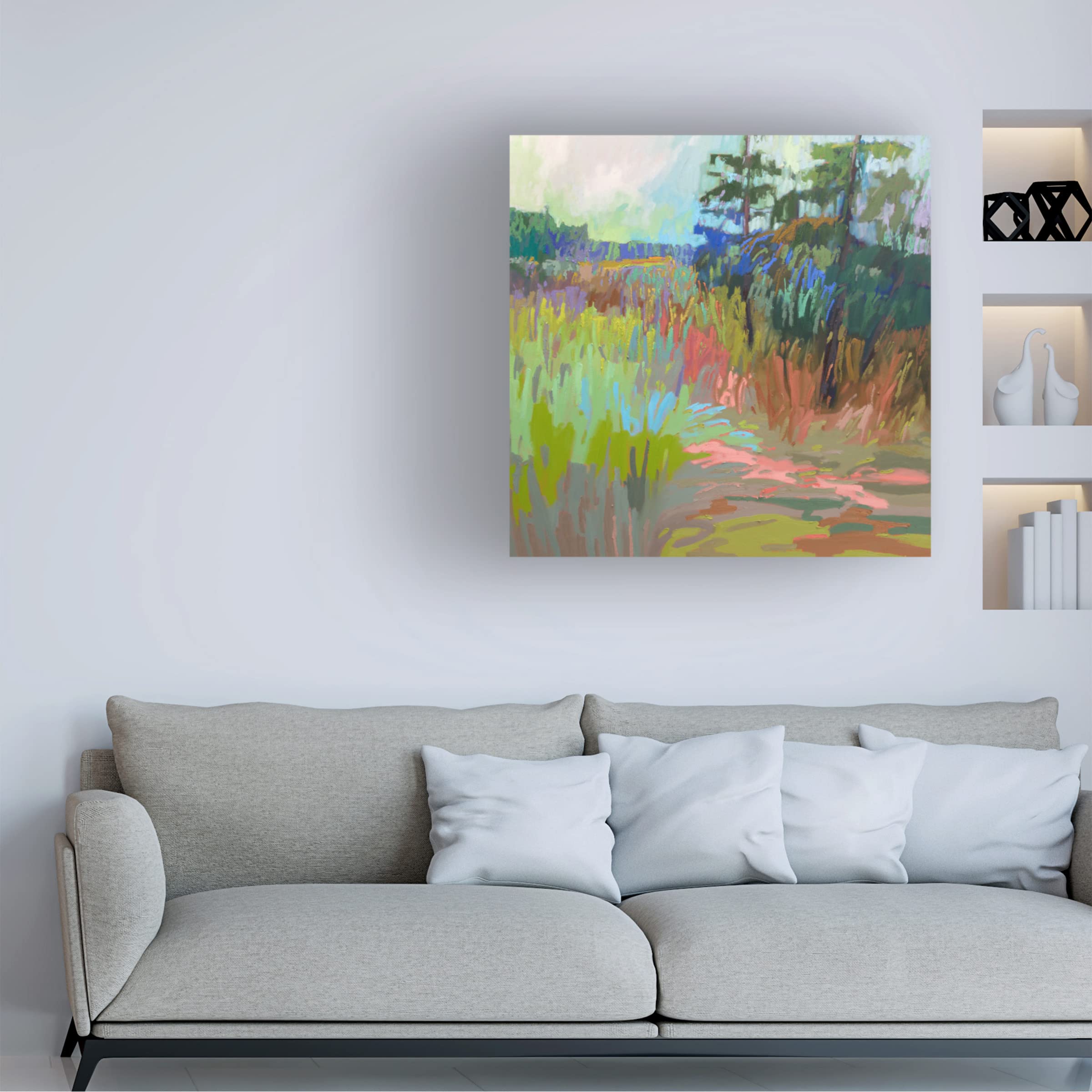 Trademark Fine Art 'Out There' Canvas Wall Art by Jane Schmidt - Modern Abstract Painting for Living Room, Bedroom & Office Decor