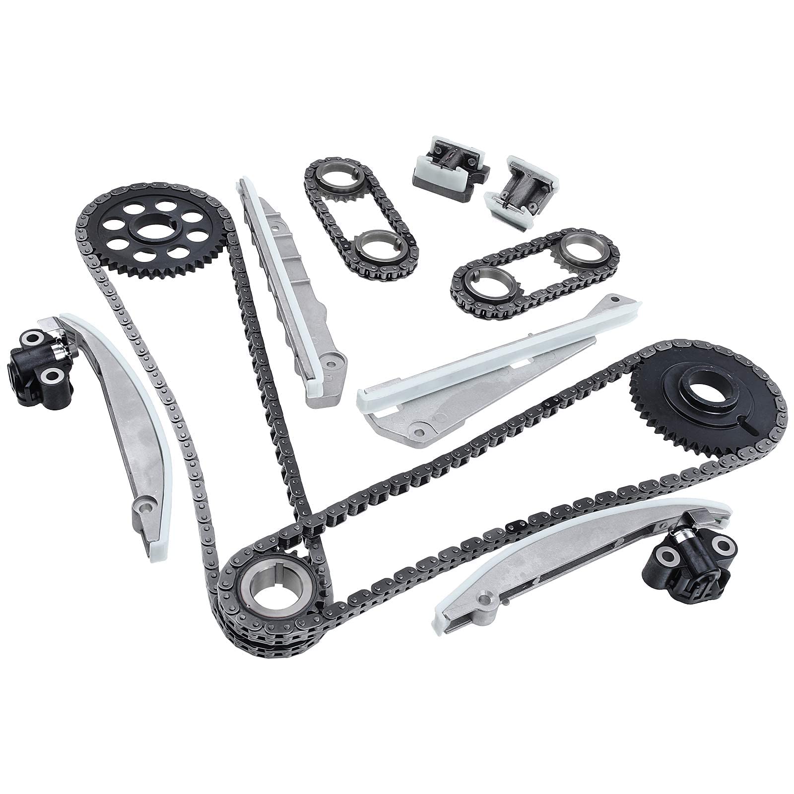 Premium 19-Piece Engine Timing Chain Kit with Tensioner, Sprocket & Guide - Compatible with Ford Mustang 2003-2004, Lincoln Aviator 2003-2005, Mercury Marauder 2003-2004 (Fits DOHC 8-Cylinder 4.6L Engines) - Perfect for Engine Repair & Performance Upgrades