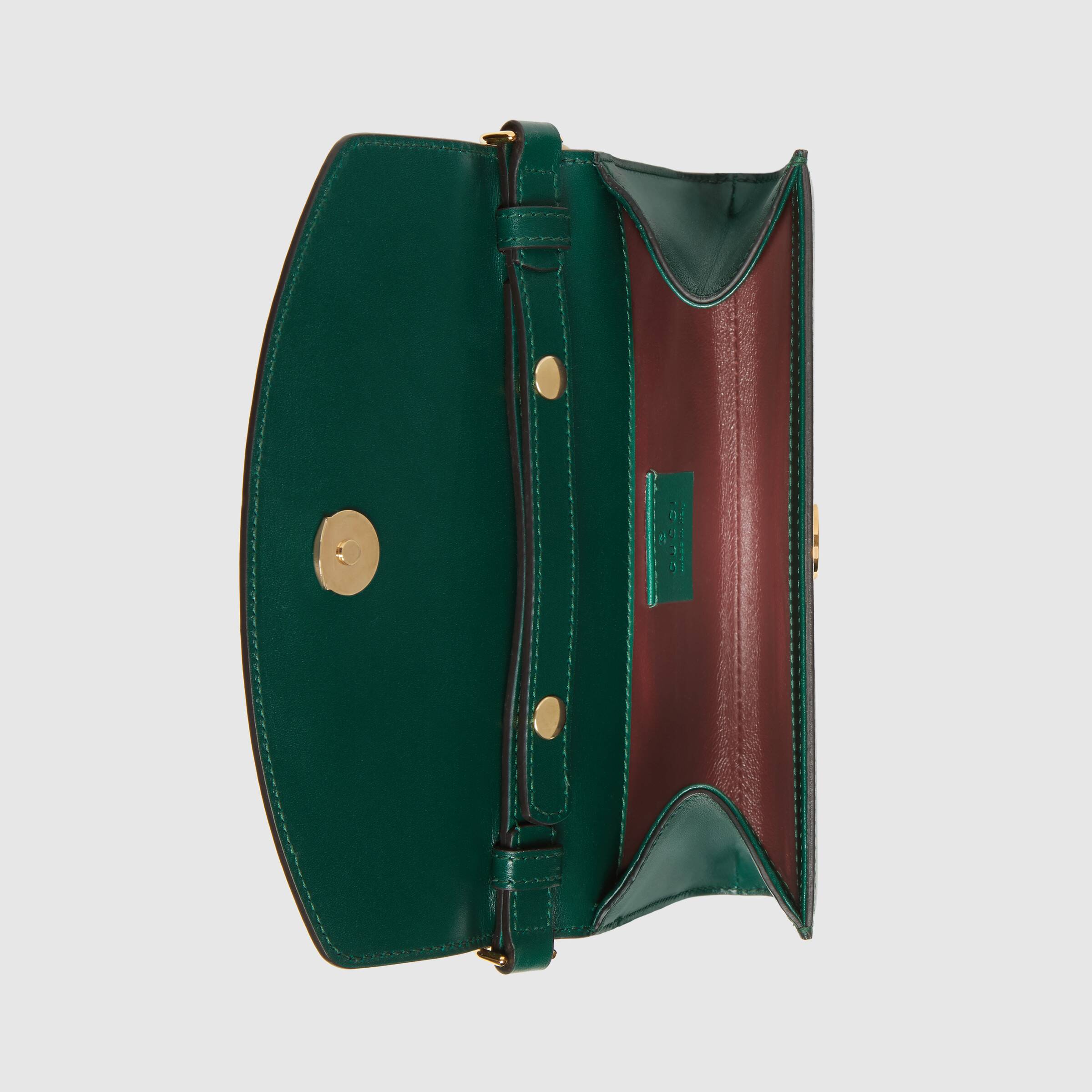 Gucci Zumi Dark Green Smooth Leather Mini Crossbody Bag for Women - Perfect for Evening Parties, Date Nights & Daily Use