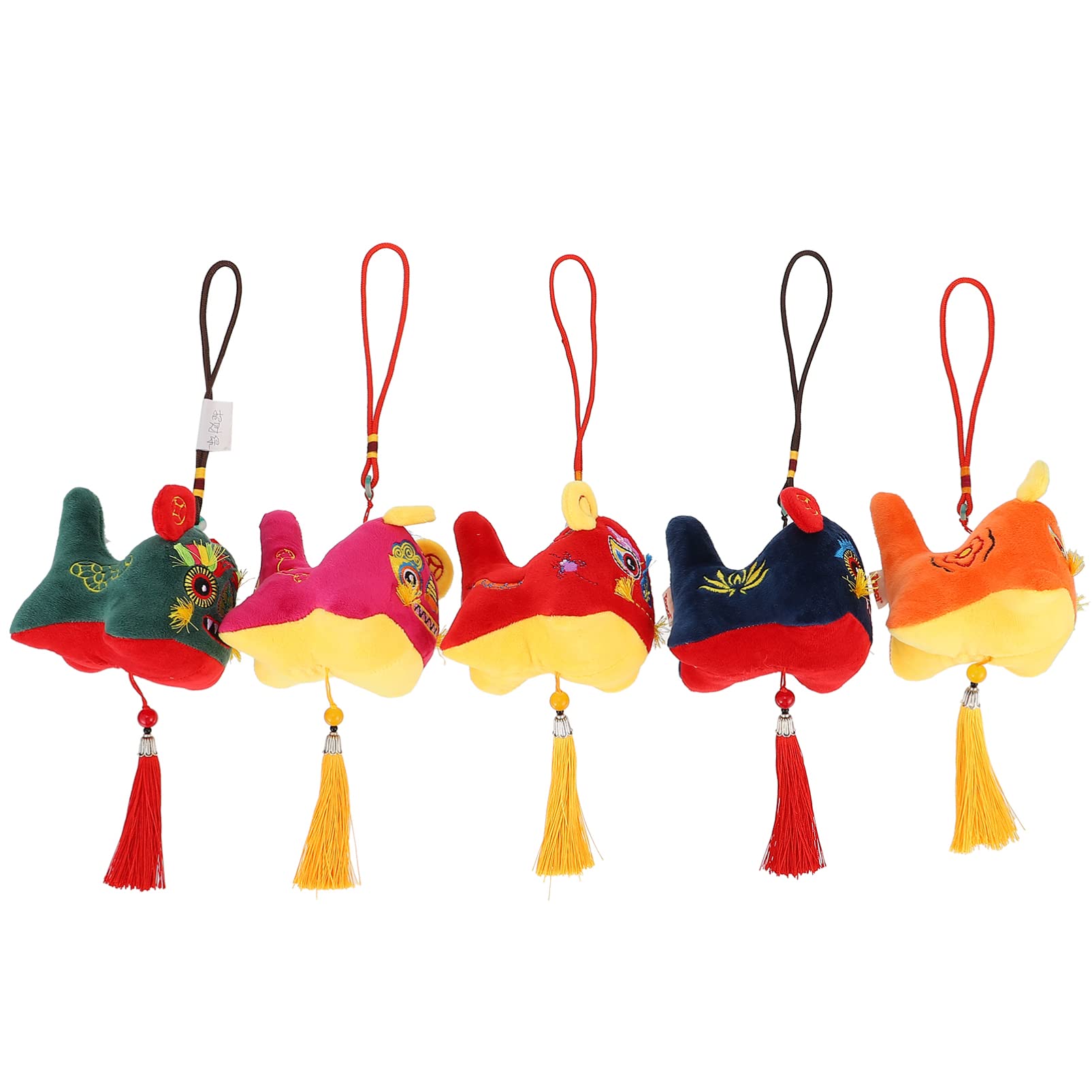 Amosfun 5pcs Lucky Tiger Plush Toy - 2022 Chinese Zodiac Mascot, Cute Stuffed Animal Keychain for New Year & Birthday Party Favors | Perfect for Home Decor, Gift Giving & Kids Playtime