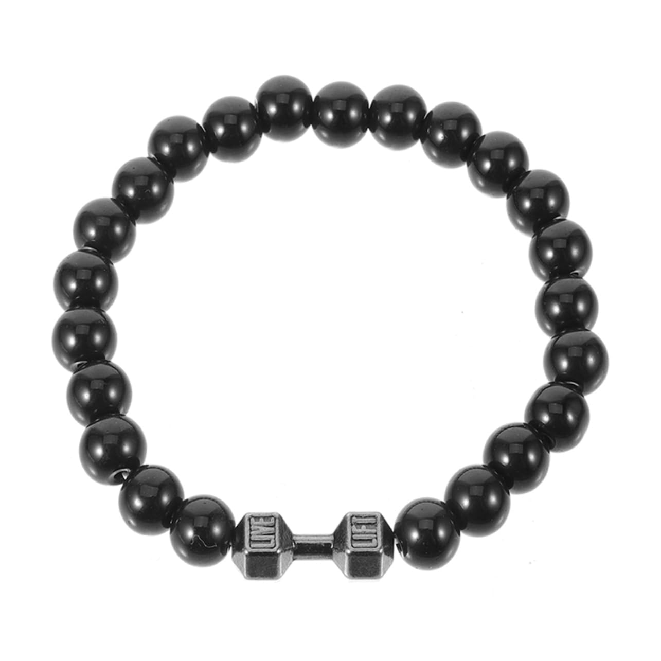 4-Pack Black Volcanic Rock Dumbbell Bracelets for Men - Adjustable Wrist Weights for Fitness Training, Gym Workouts & Outdoor Activities