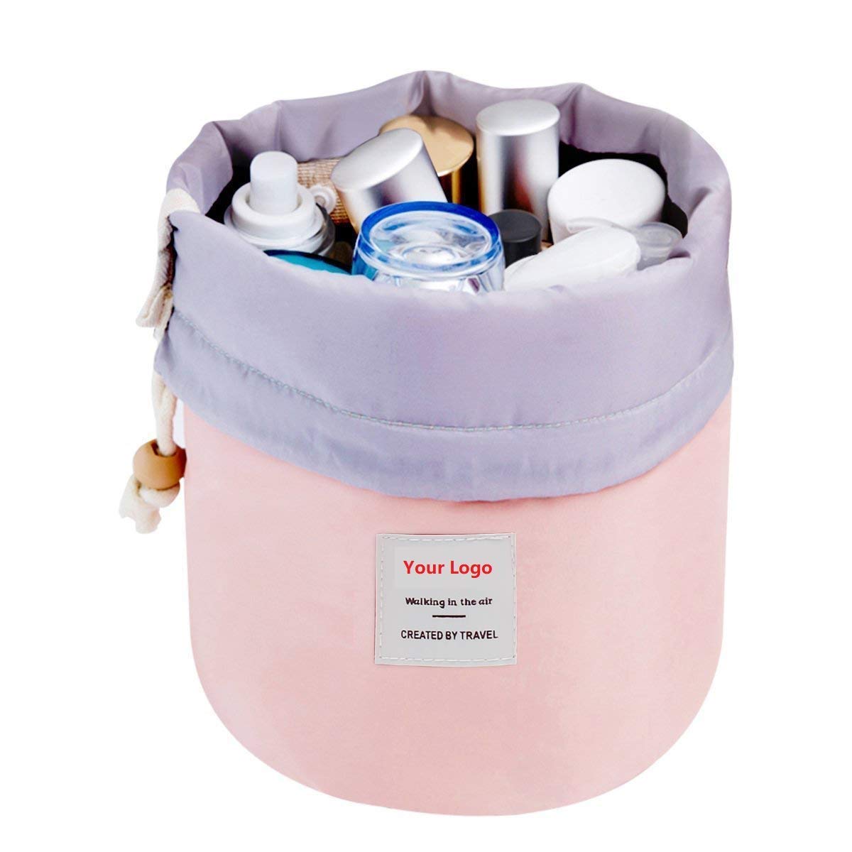SEYROLIN Waterproof Travel Makeup Bag - Drawstring Cosmetic & Toiletry Organizer for Women | Multi-Functional Bucket Pouch for Gym, Beach, Camping (Multi-Color)