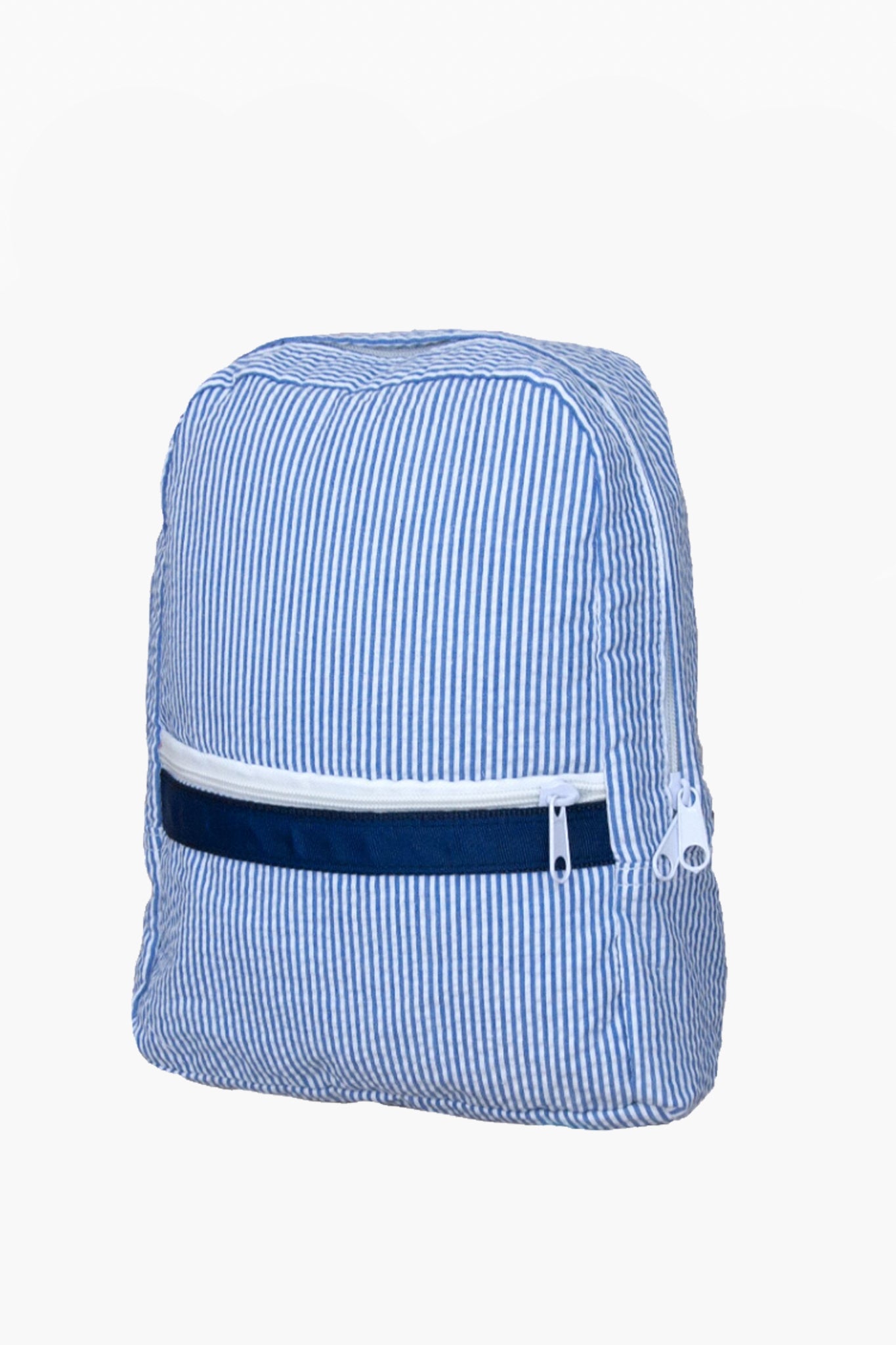 Blue Seersucker Backpack - Lightweight & Stylish Laptop Bag for College Students & Travel - Perfect for School, Work & Outdoor Adventures