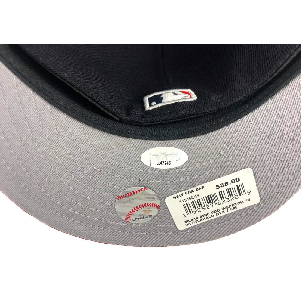 1995 Atlanta Braves Autographed Baseball Hat - Maddux, Glavine, Smoltz, Cox & Jones Hand Signed with JSA COA | Collectible Sports Memorabilia for Fans & Display