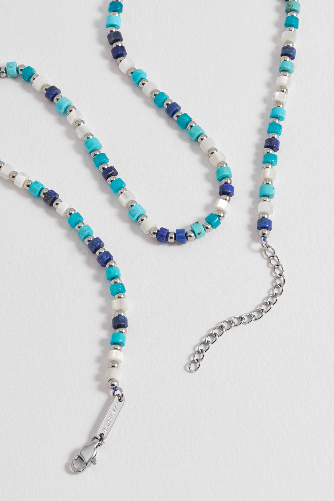 Men's Mixed Blue Gemstone Rondelle Necklace - Elegant Beaded Jewelry for Gifts, Weddings & Special Occasions