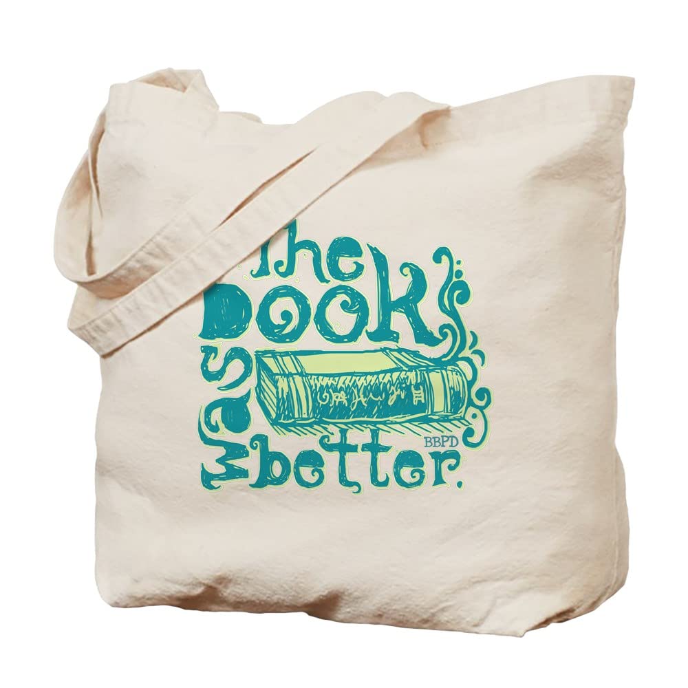CafePress The Book Was Better Tote Bag - Natural Canvas Reusable Shopping Bag for Book Lovers, Library, Beach & Grocery