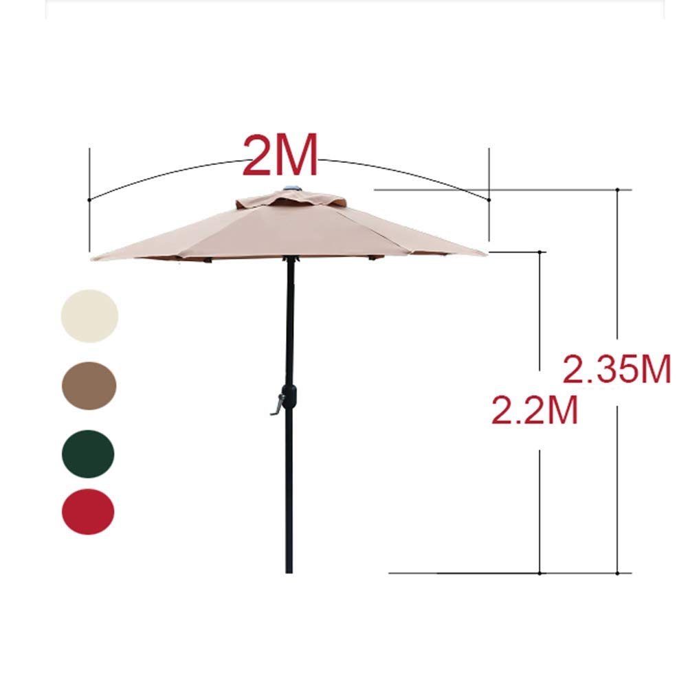 6.5ft Round Outdoor Patio Umbrella with UPF 50+ Sun Protection - Weather Resistant Aluminum Market Table Umbrella for Garden, Backyard, Poolside & Outdoor Dining Areas