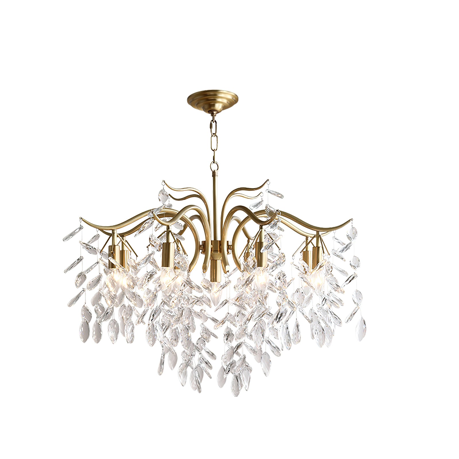 Dorale Chandelier - Modern Crystal Ceiling Light Fixture for Dining Room & Living Room | Elegant Lighting for Home Decor & Wedding Venues