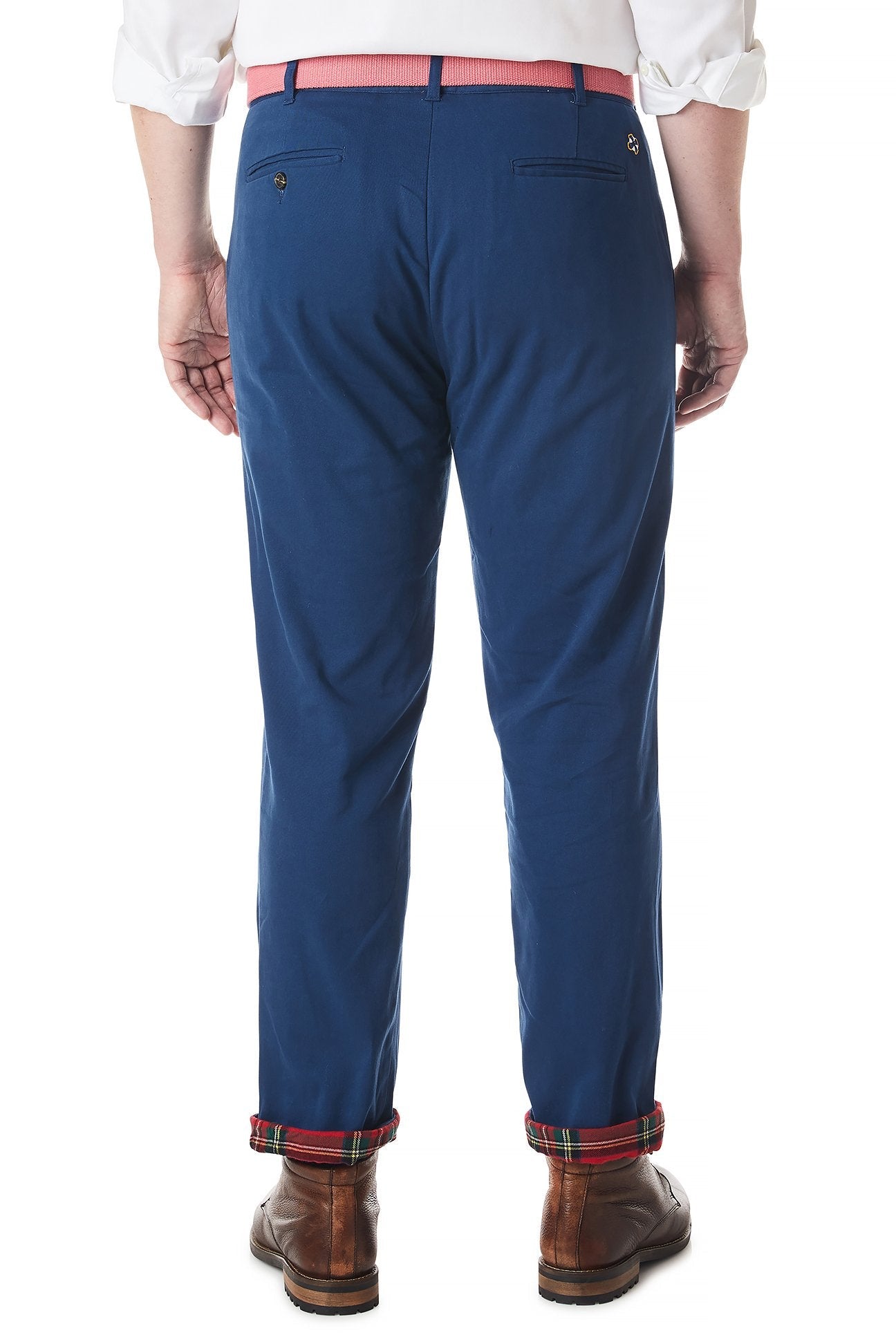 Flannel Lined Nantucket Navy Harbor Pants with Royal Stewart Tartan - Warm Winter Trousers for Men | Perfect for Outdoor Activities & Casual Wear