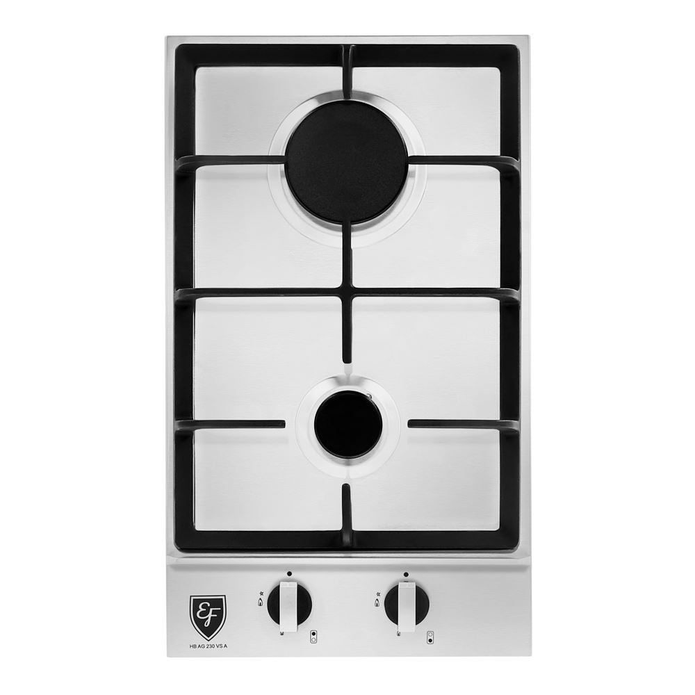 EF CK Premio 90 Stainless Steel Chimney Range Hood with EF HB AG 230VS 30cm Built-In Gas Cooktop - Perfect for Modern Kitchen Ventilation and Cooking