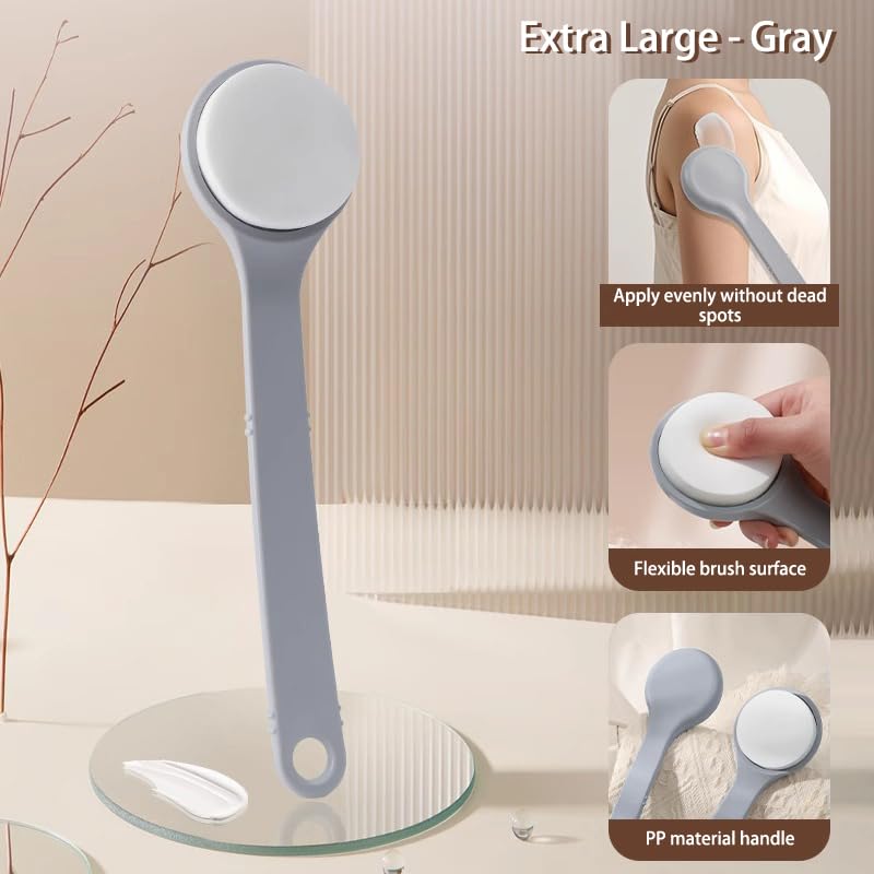 2Pcs Long Handle Sunscreen & Lotion Applicator - Multi-Function Back & Body Cream Spreader, Shower Brush for Easy Self-Application - Perfect for Hard-to-Reach Areas, Sun Protection & Moisturizing at Home or Travel