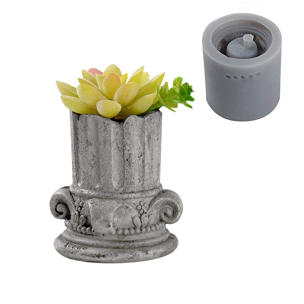 Nicole European Concrete Planter Molds - Roman Column Design Vase Molds for Succulent Plants | DIY Garden Decor, Home & Office Decoration