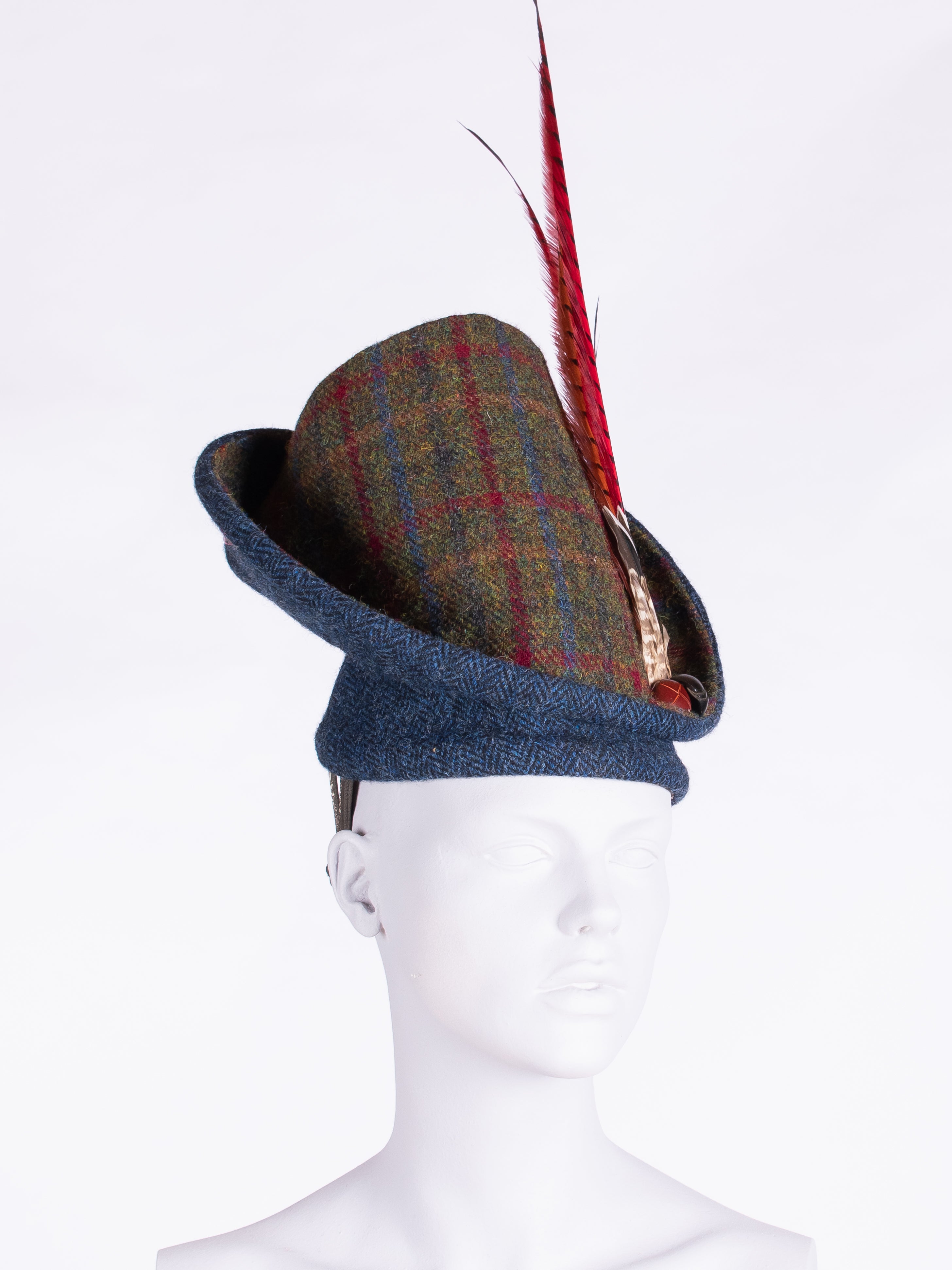 Highland Duchess Women's Navy Blue & Green Tartan Plaid Scarf - Soft Wool Blend Wrap for Fall & Winter Fashion, Outdoor Activities, and Holiday Gifts
