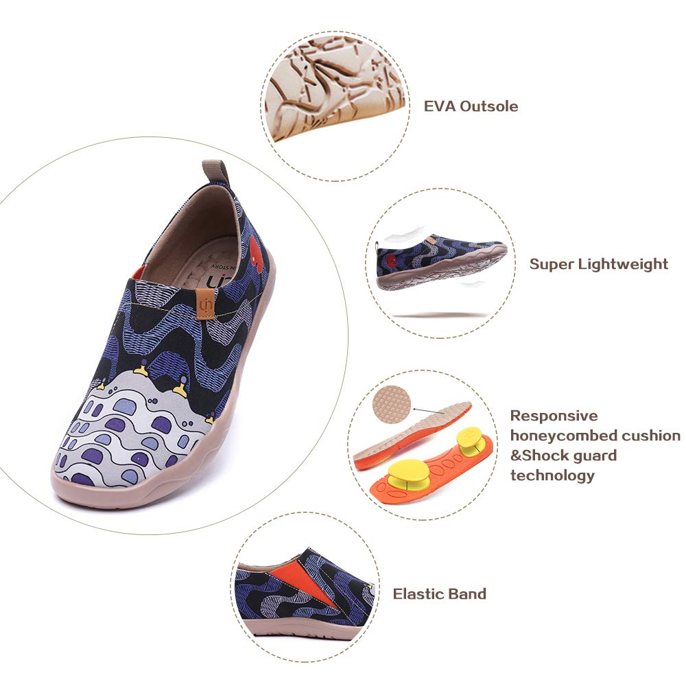 UIN Men's Art Design Slip-On Loafers - Lightweight Comfortable Travel Shoes for Walking, Casual Wear & Fashion Sneakers | Perfect for Daily Commute, Vacation & Street Style