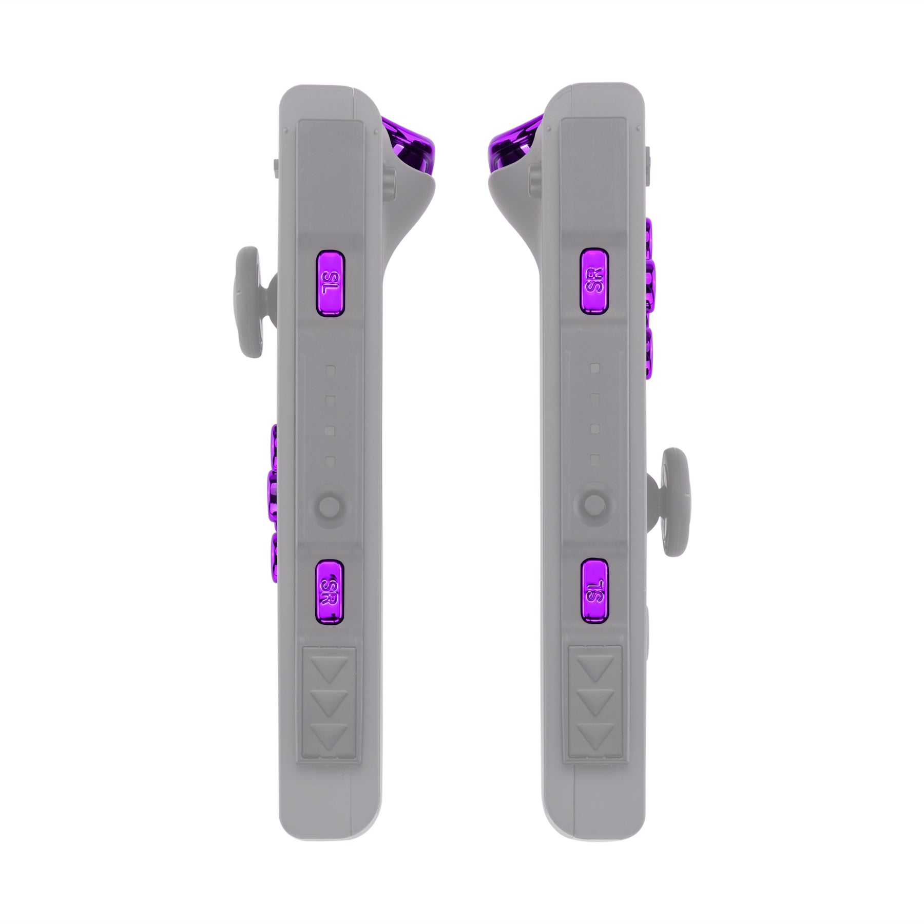 eXtremeRate Chrome Purple Glossy Replacement Buttons Kit for Nintendo Switch JoyCon & OLED JoyCon - ABXY Direction Keys, SR SL L R ZR ZL Triggers with Springs & Tools (Shell Not Included) | Perfect for DIY Controller Repair & Customization
