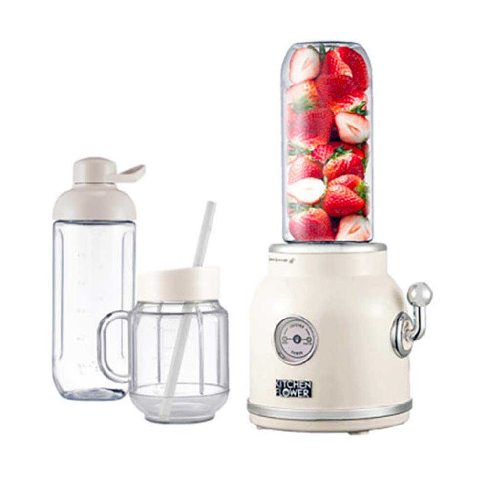 Retro Mini Blender 600mL - BPA Free Tritan Jar, 220V Smoothie & Ice Crusher, Cream Color - Perfect for Small Kitchens, Dorms, Offices & Healthy Smoothie Making