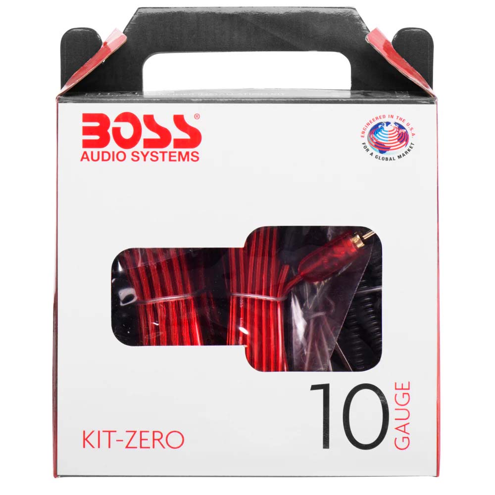 Boss Audio KITZERO 10 Gauge Amplifier Wiring Kit - High Power Car Audio Installation for Subwoofers, Speakers & Amplifiers - Perfect for DIY Car Stereo Upgrades & Professional Installations
