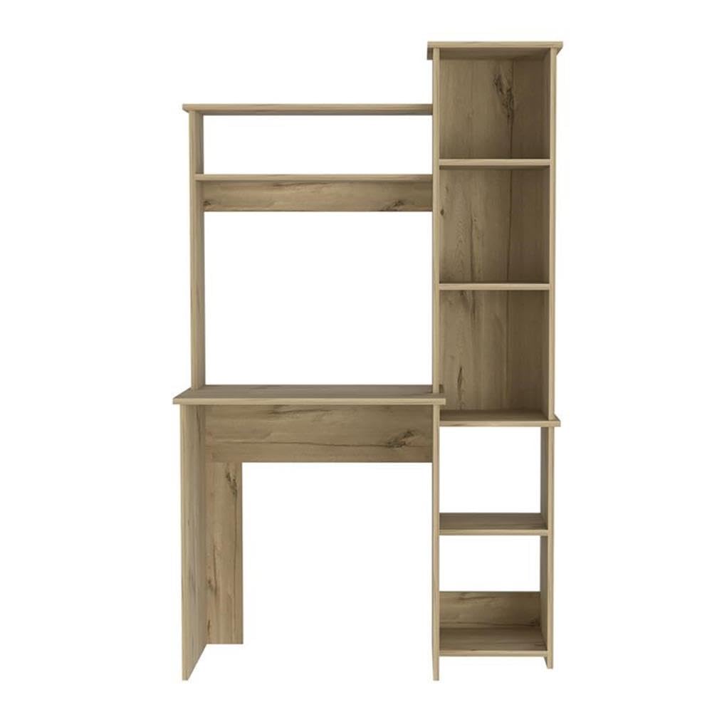 TUHOME Beige Versalles Wood Desk for Home Office