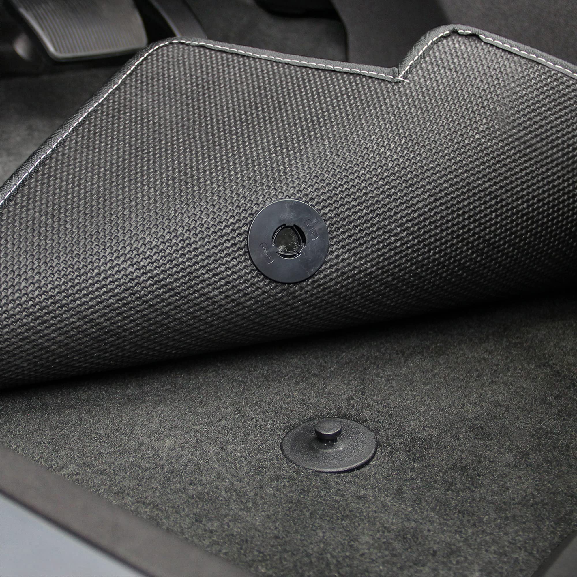 Premium Custom-Fit Carpeted Floor Mats for 2014-2015 Chevy Sonic - Luxury Car Floor Liners with Sonic Logo (2-Piece Front Set, Charcoal) | All-Weather Protection & Enhanced Interior Style