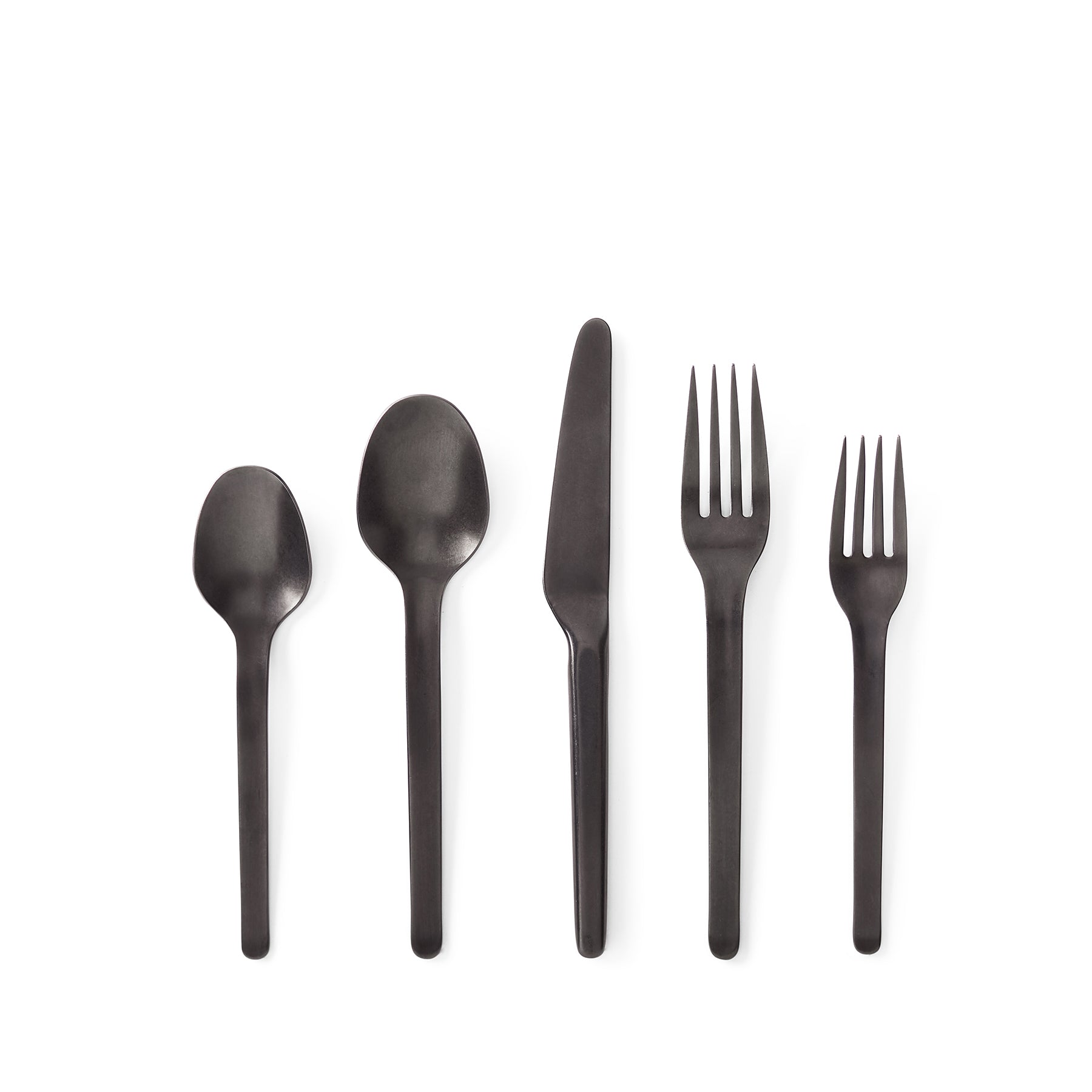 Premium Onyx Black Muir Flatware Set - 5 Piece Elegant Dinnerware for Fine Dining & Special Occasions