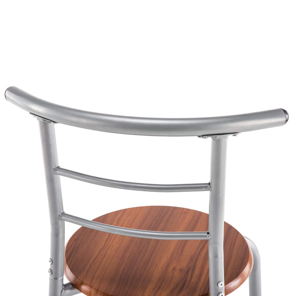 Lykos Modern PVC Breakfast Table Set - 1 Table & 2 Chairs, Black Kitchen Furniture for Small Spaces, Cafe Style Dining (Brown) | Perfect for Apartments, Balconies, and Cozy Kitchen Nooks