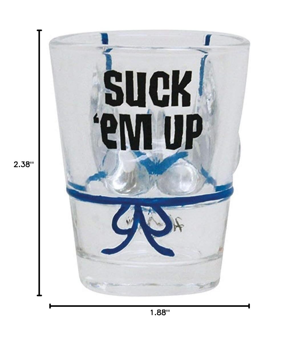 Hawaiian Shot Glass - Suck 'Em Up Plumeria Blue - Perfect for Tropical Parties, Luaus, and Beach Themed Events