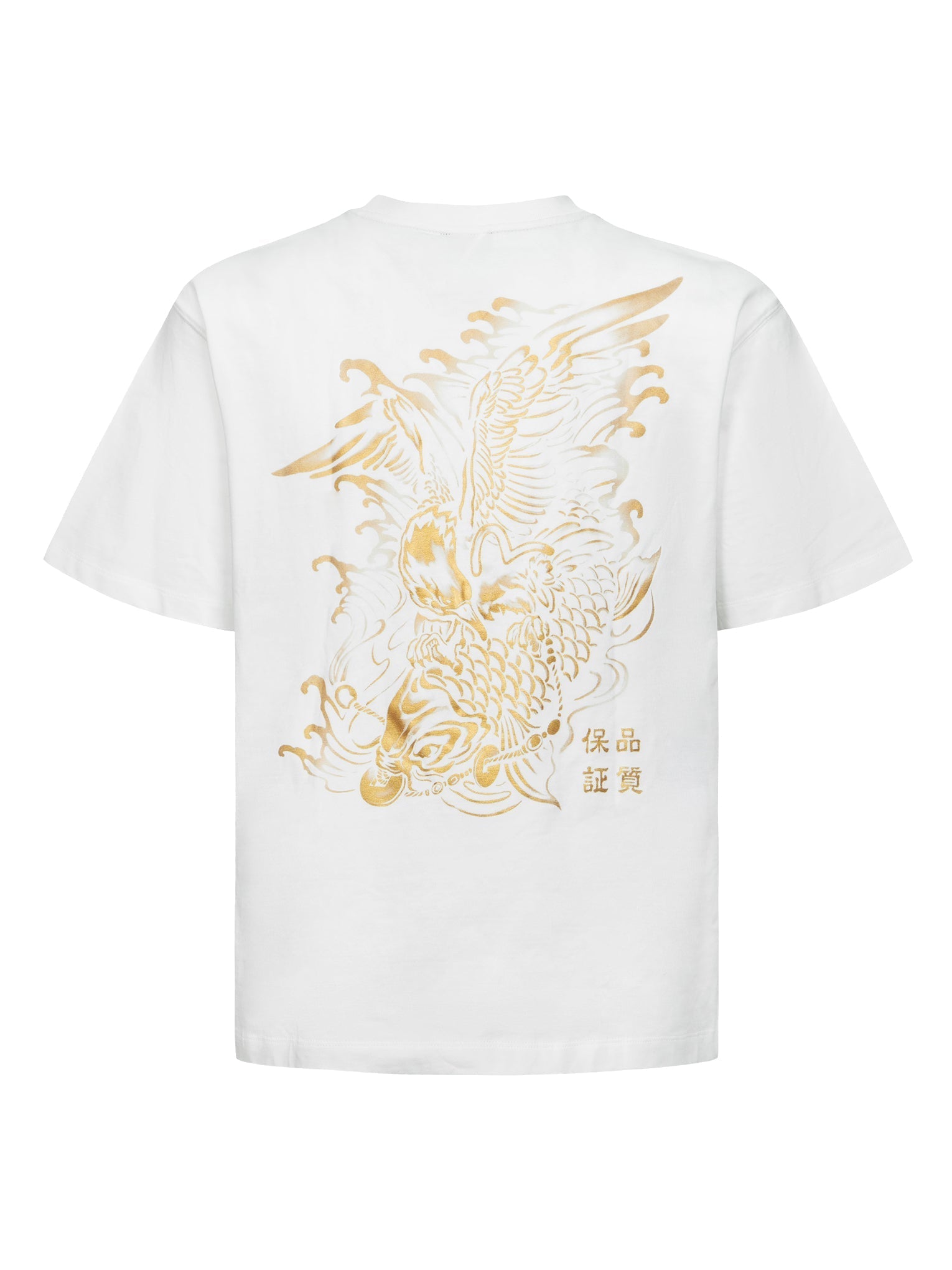 Custom Logo Embroidery T-Shirt with Seagull & Carp Print - Relaxed Fit for Men & Women - Perfect for Casual Wear, Beach Outings & Outdoor Activities