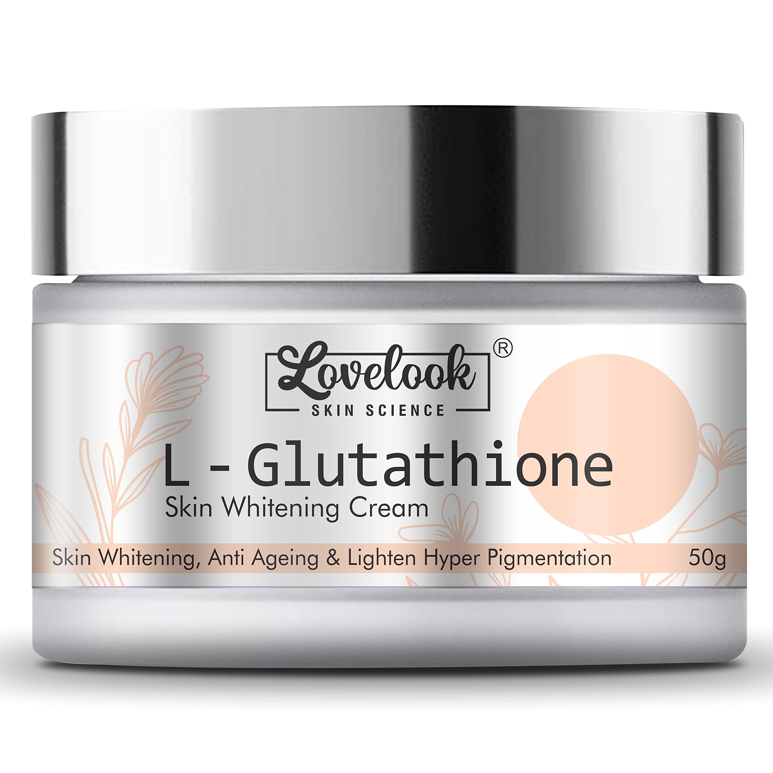 Lovelook L-Glutathione Cream for Skin Whitening & Anti-Aging | Brightening Face Moisturizer for Glass Skin Effect | 50g | Day & Night Use for Radiant Complexion