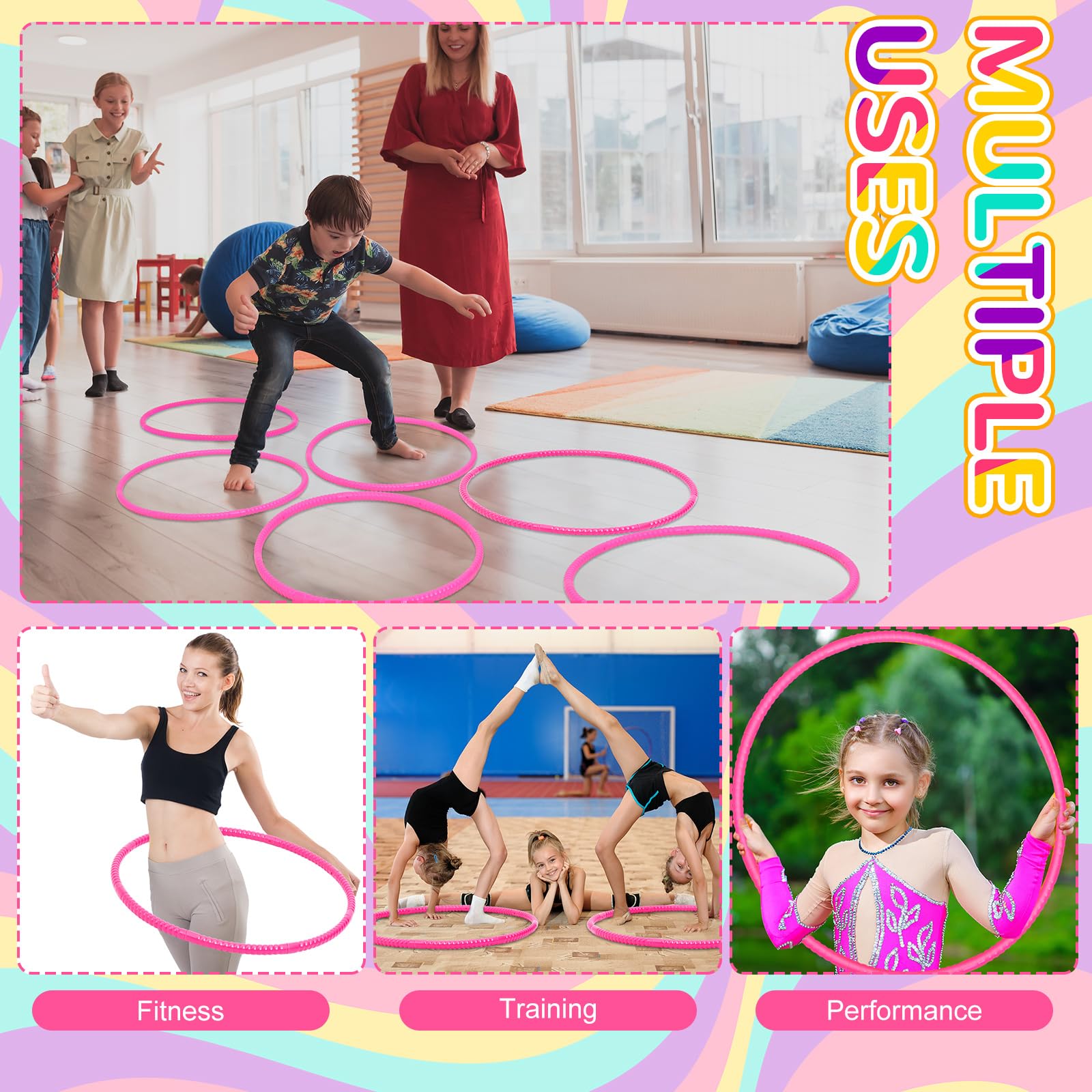 Shappy 6-Pack Detachable Hoops for Gym, Dog Agility & Party Decor