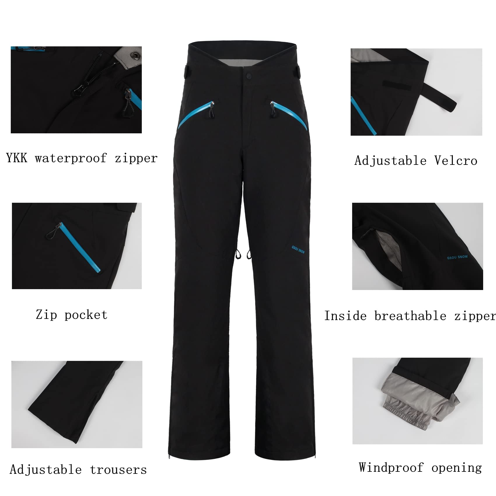 GSOU SNOW Women's Waterproof Ski Jacket and Pants Set - Windproof Snowboarding Suit with Hood for Winter Sports & Outdoor Activities