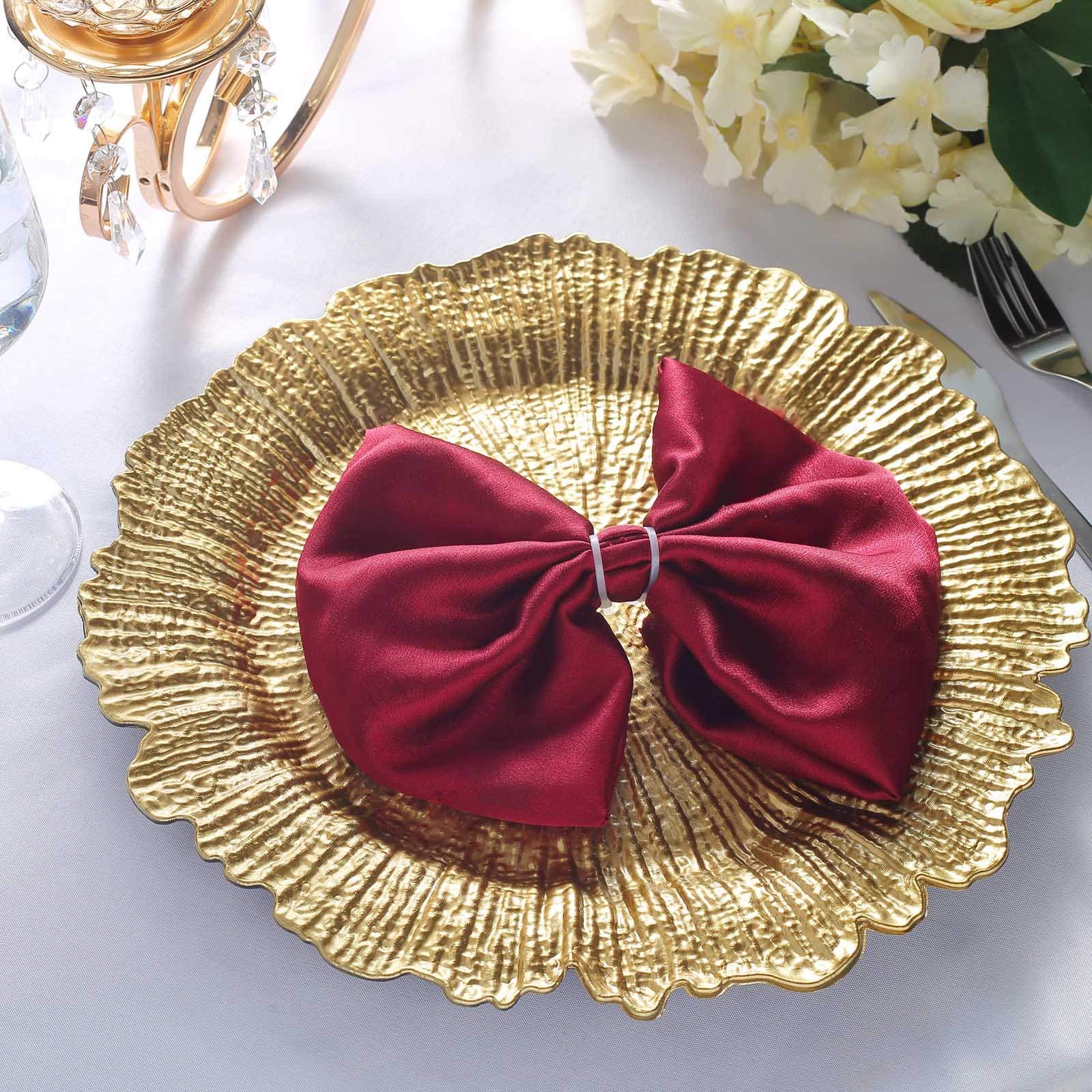 Premium Gold Charger Plates - Elegant 12-Inch Round Plate Chargers for Formal Dining, Wedding Receptions & Special Events (Set of 6) - Perfect for Table Settings, Buffet Displays & Luxury Dinner Parties