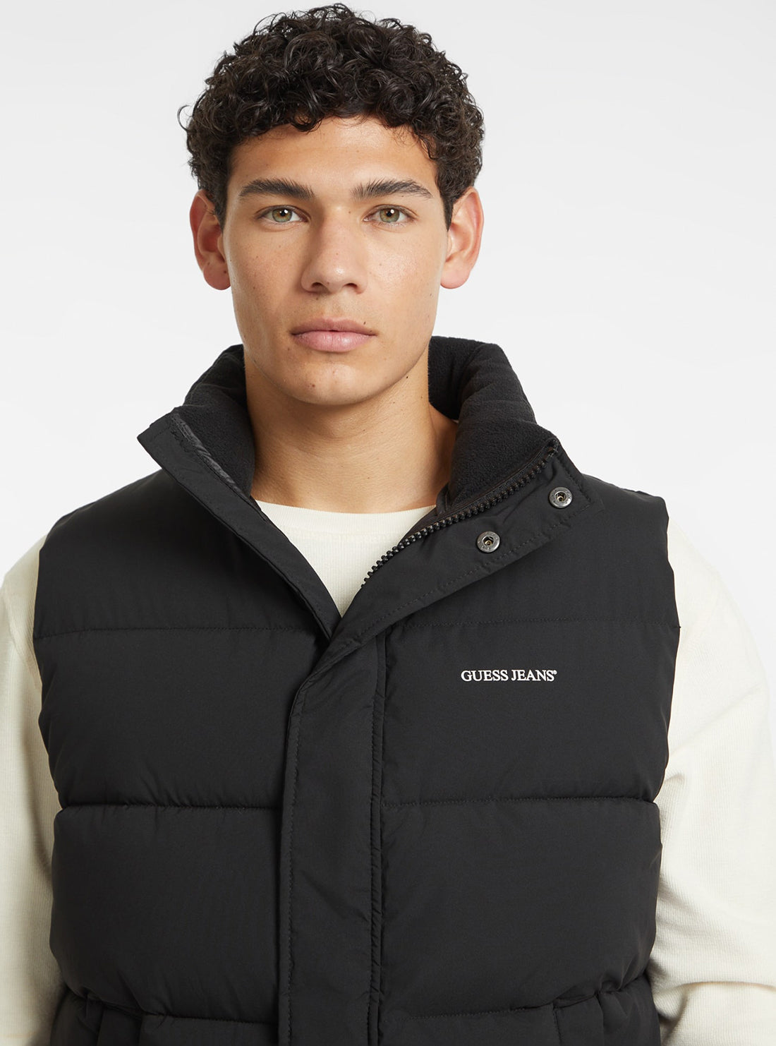 Guess Women's Black Denim Vest - Stylish Casual Layering Piece for Everyday Wear & Outfits
