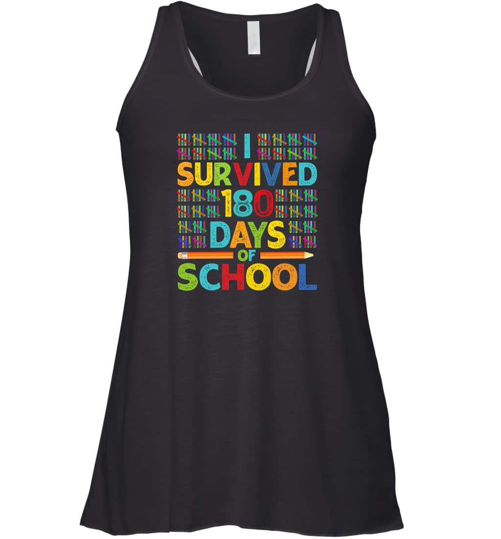 I Survived 180 Days of School - Last Day of School Teacher T-Shirt - Funny Teacher Appreciation Gift for Educators & School Staff