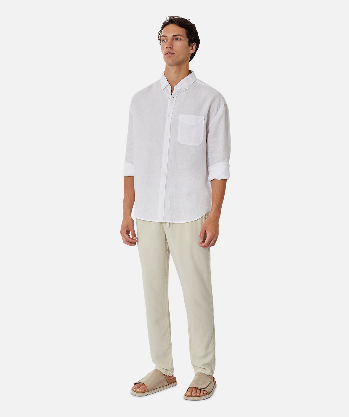 Hemingway Premium Linen Long Sleeve Shirt for Men - Classic White Button Down Shirt - Perfect for Casual Wear, Office & Summer Outfits