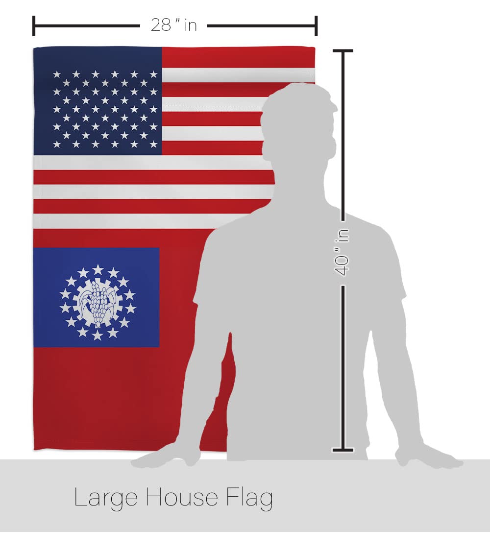 Americana Home & Garden Myanmar-US Friendship House Flag - Double-Sided Decorative Banner for Yard, Garden & Patio - International Country Regional Pride Gift - Made in USA - Perfect for Outdoor Decor, National Celebrations & Diplomatic Events