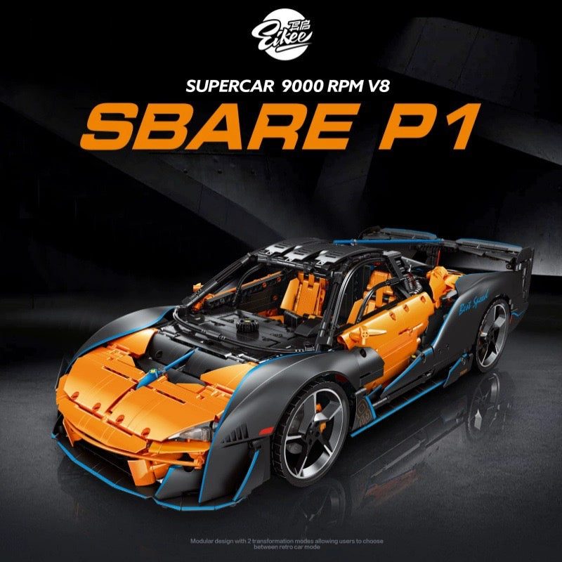3862 PCS Y18001 Sabre P1 1:8 Scale RC Car Building Blocks Set - High-Speed Off-Road Racing Toy for Kids & Adults - Perfect for DIY Construction, Collecting, and Competitive Racing Scenes