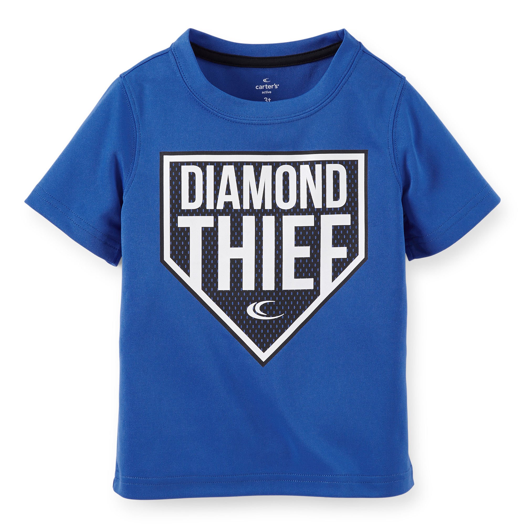 Carters Baby Boys Diamond Thief Athletic Blue Cotton T-Shirt - Soft & Comfortable Casual Outfit for Playdates, Daycare & Everyday Wear