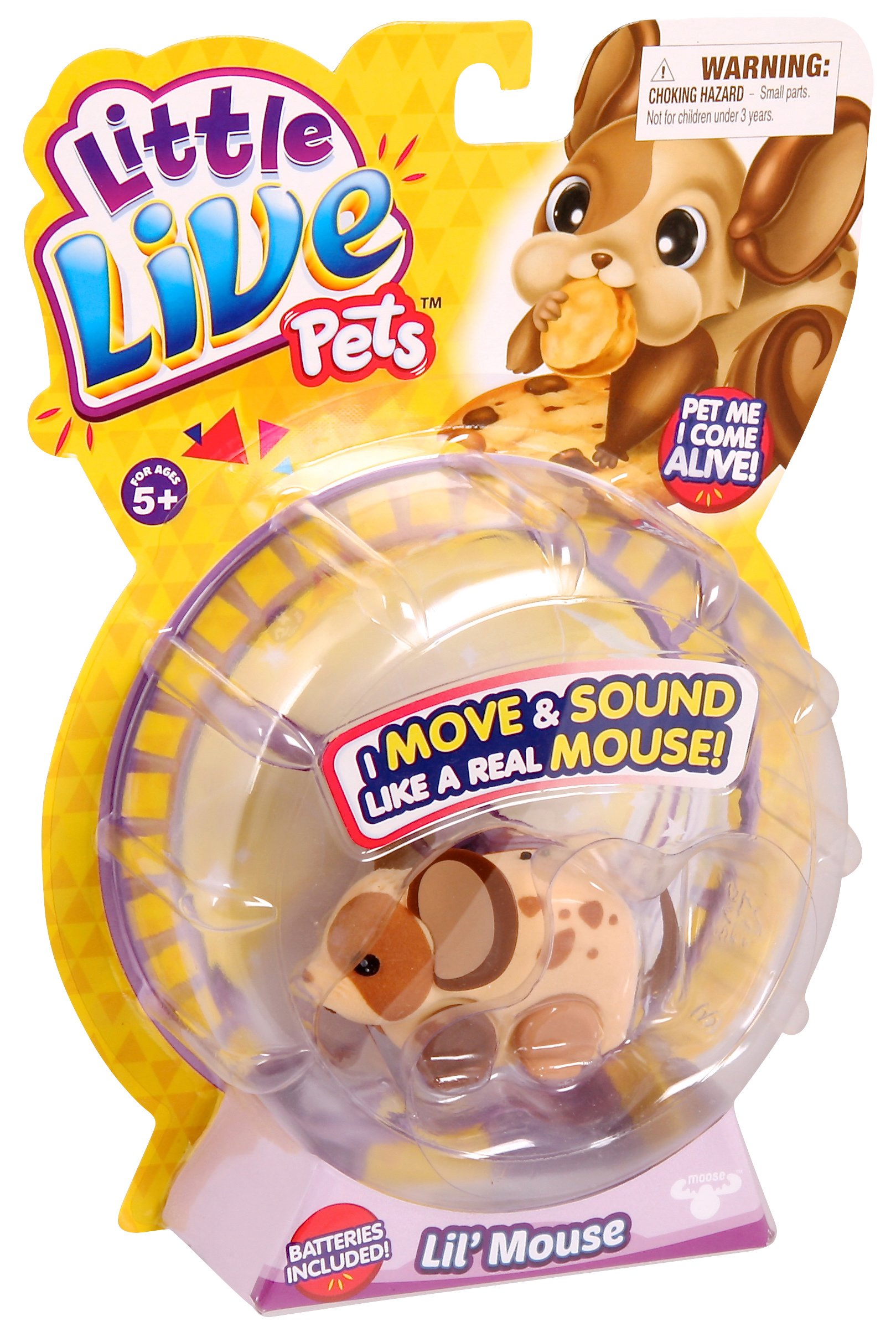 Little Live Pets Lil' Mouse - Interactive Electronic Pet Toy with Sounds & Movements - Perfect Gift for Kids Ages 5+ | Fun Playtime Companion for Home & Travel