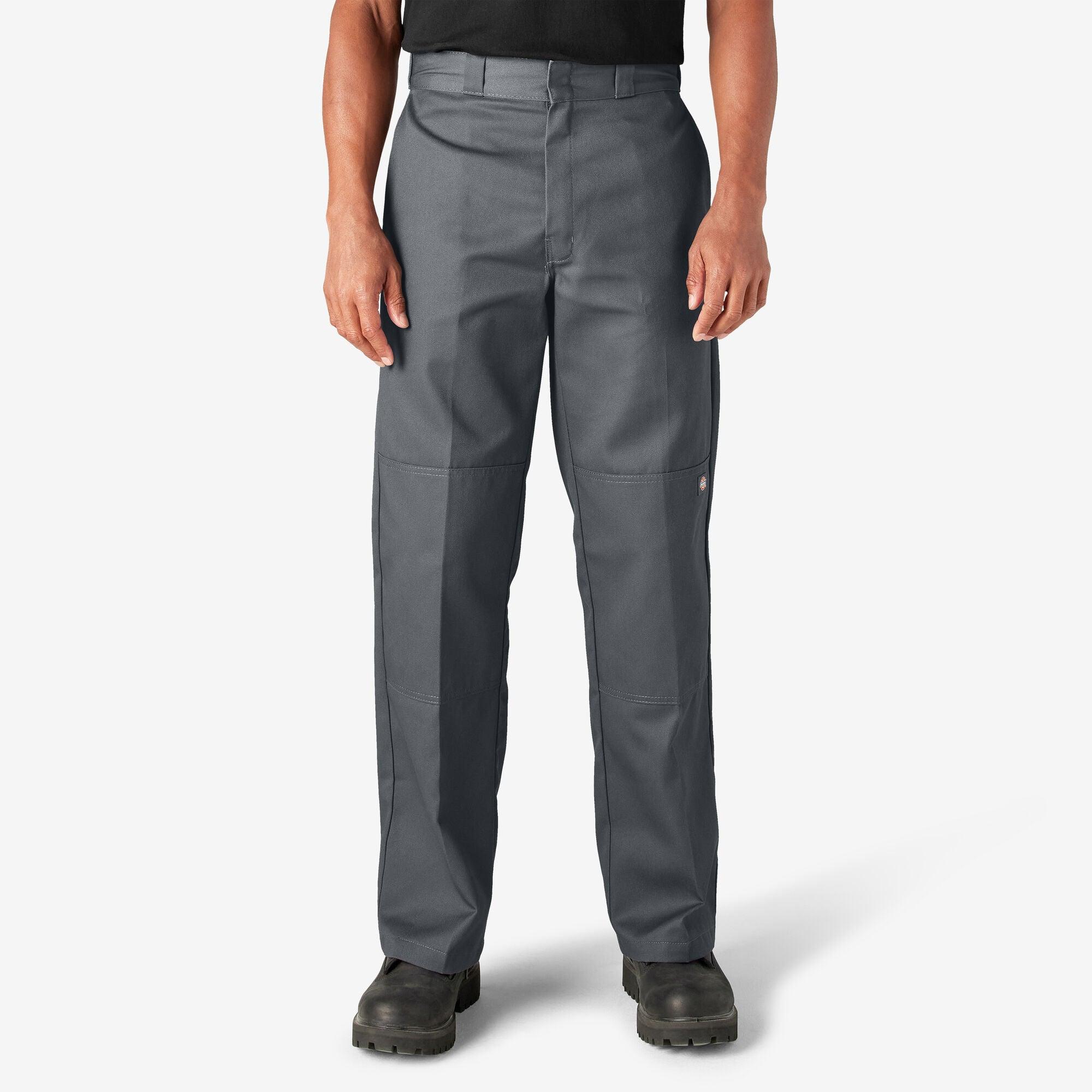 Durable Loose Fit Double Knee Work Pants for Men - Charcoal Gray - Heavy Duty Carpenter Pants for Construction, Landscaping & Outdoor Work