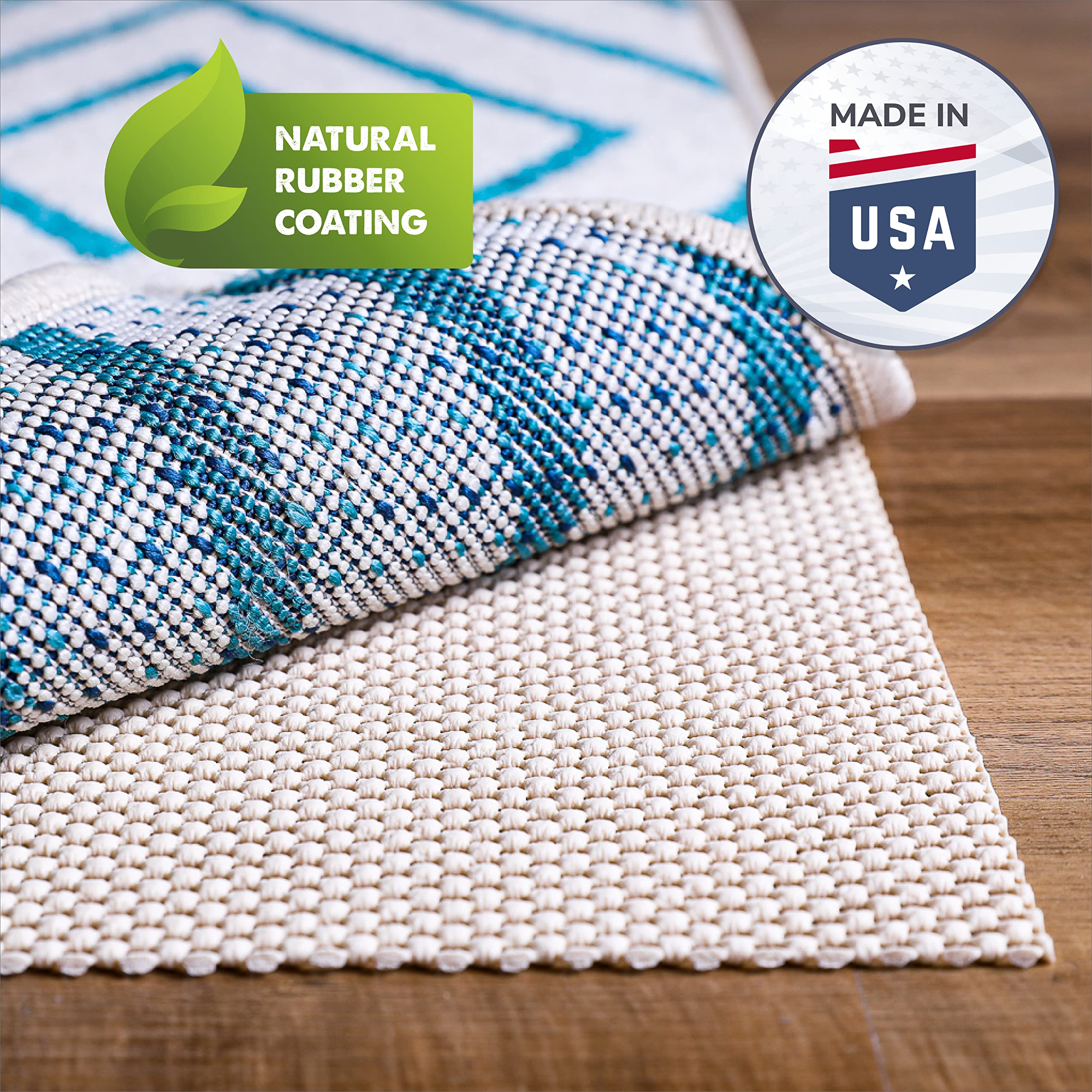 Slip-Stop Super Grip Natural Rug Pad - 8x11 Feet Cushioned Non-Slip Underlay for Area Rugs & Runner Rugs - Protects Hardwood Floors - Perfect for Living Rooms, Bedrooms & High Traffic Areas