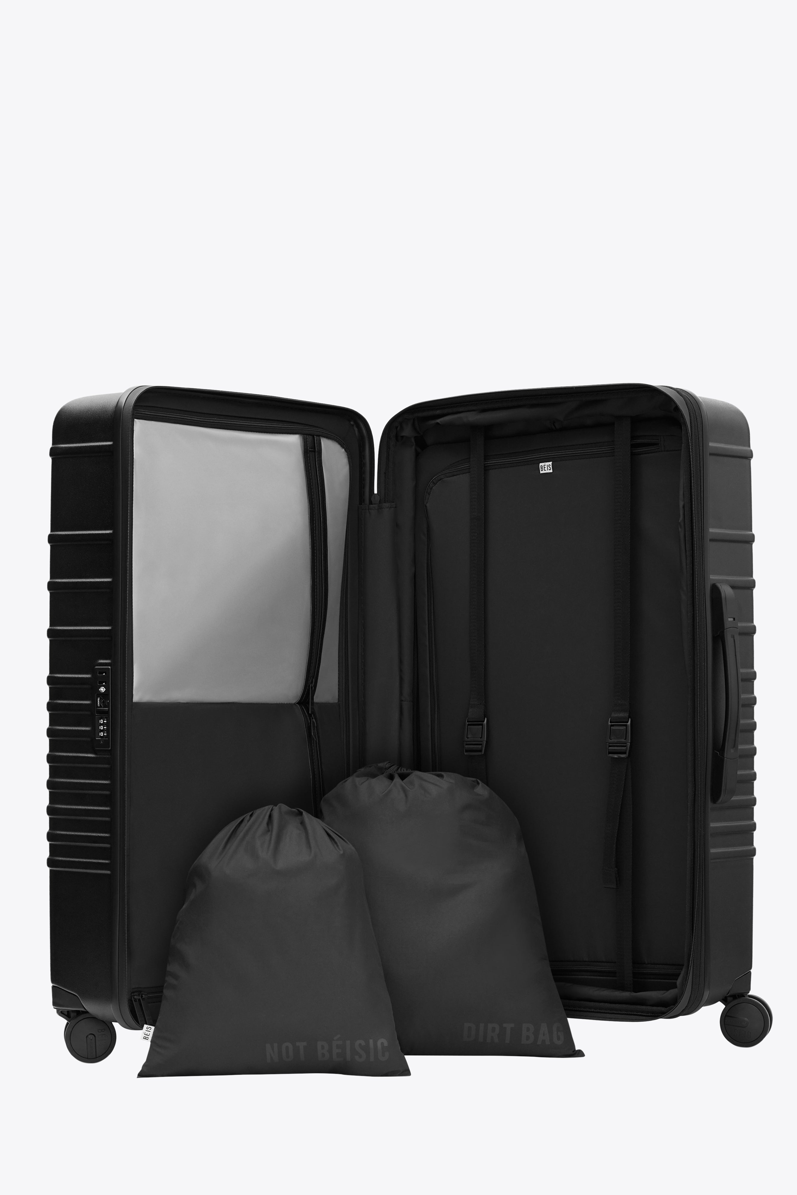 Large Black Check-In Roller Luggage - Perfect for Air Travel, Business Trips & Vacation Packing