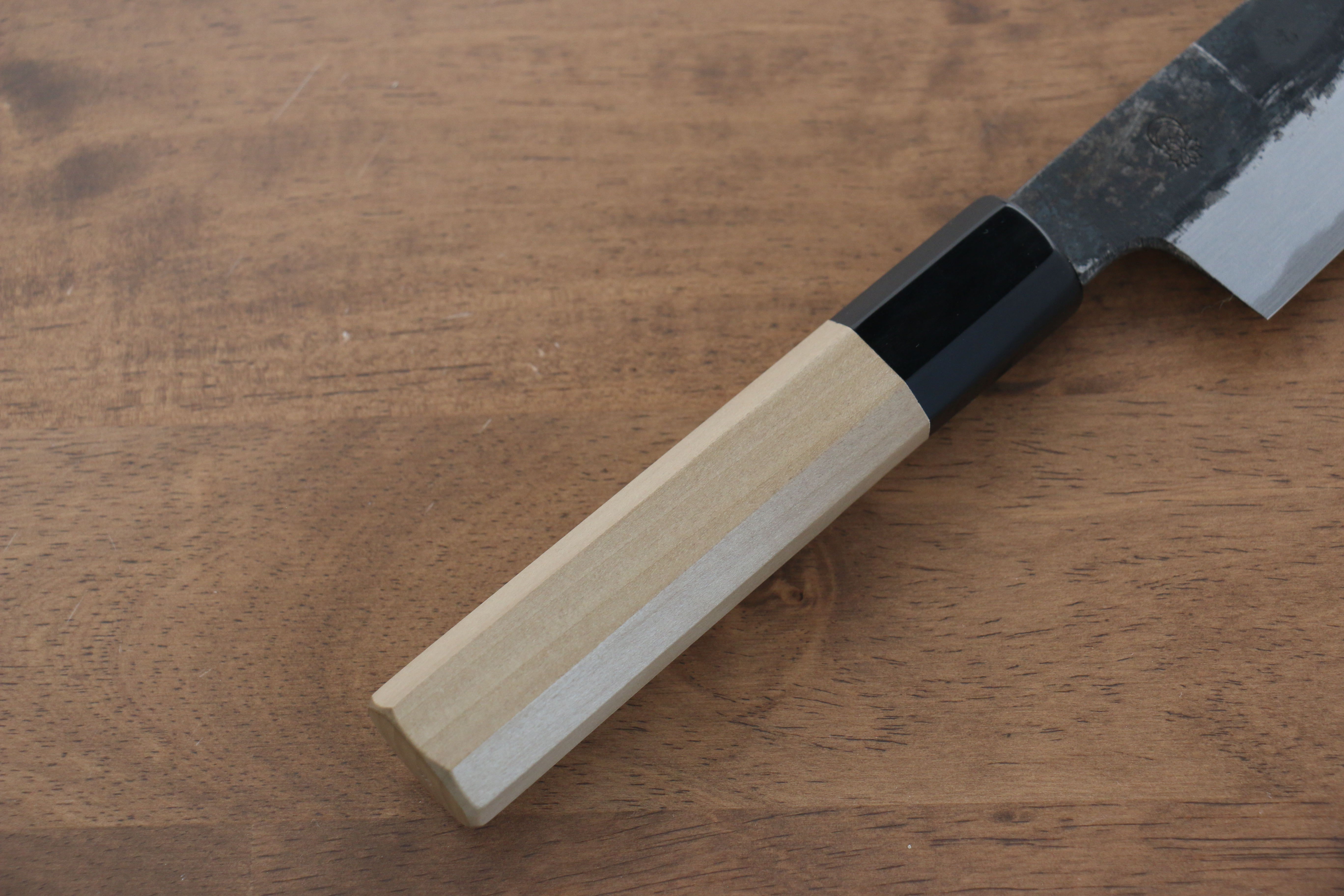 Premium Kikuzuki White Steel No.2 Kiritsuke Santoku Knife 180mm - Black Finish with Magnolia Wood Handle - Japanese Chef Knife for Slicing, Dicing & Precision Cutting - Perfect for Home Cooks & Professional Kitchens