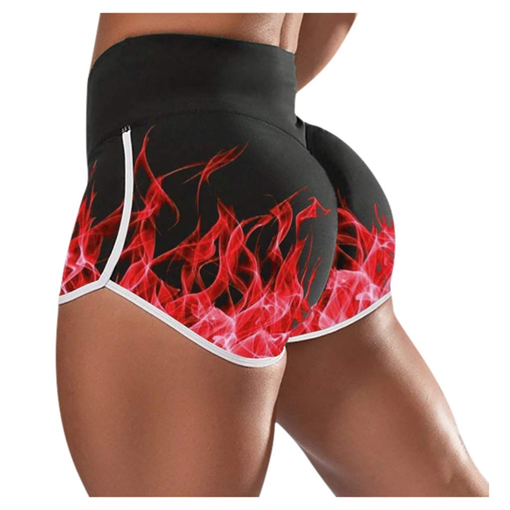 Women's High Waist Camo Yoga Shorts - Gym & Running Workout