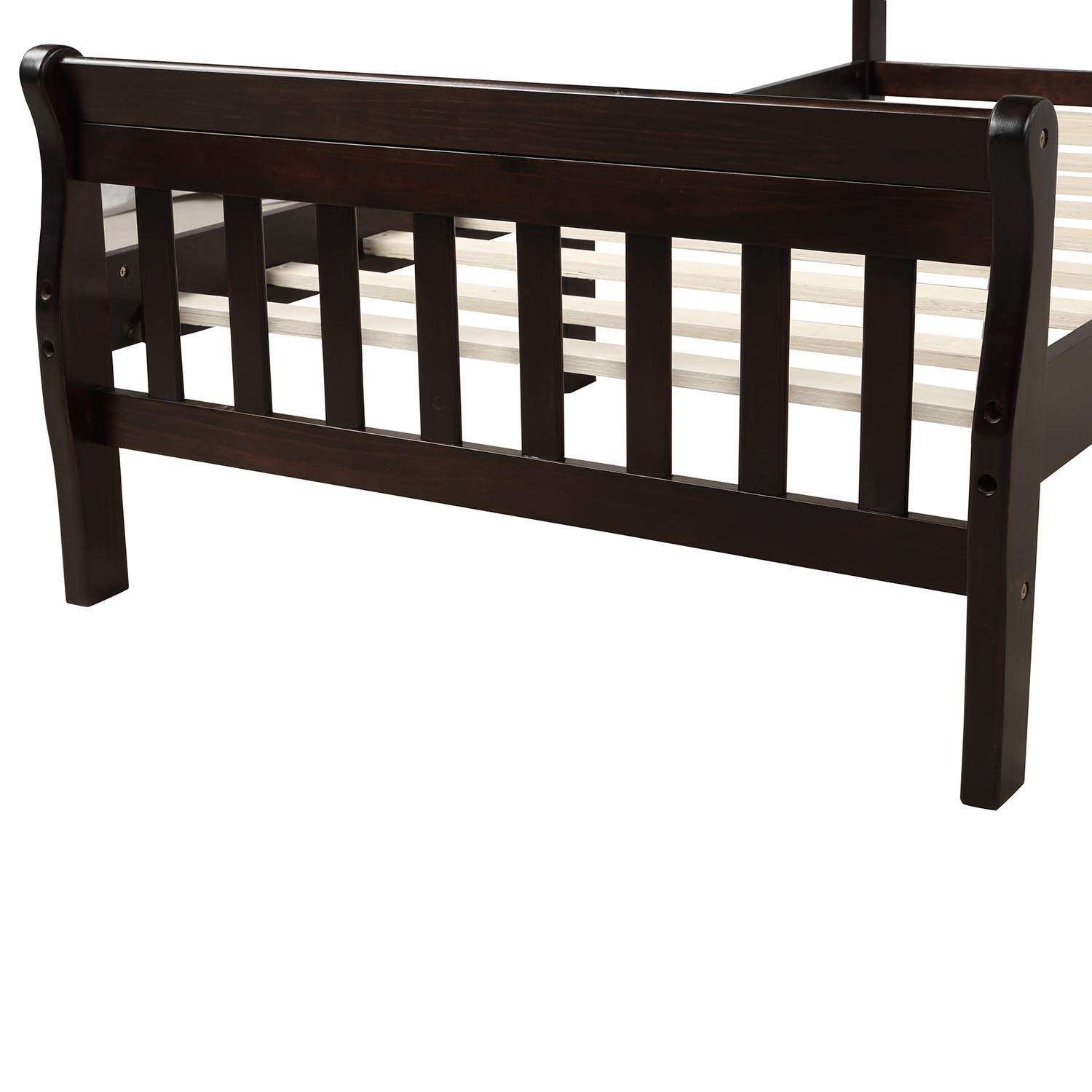 Harper & Bright Designs Twin Bed Frame - Solid Wood Platform Bed with Headboard & Footboard, Wood Slat Support, No Box Spring Needed - Perfect for Kids, Teens & Guest Rooms (Twin, Espresso)