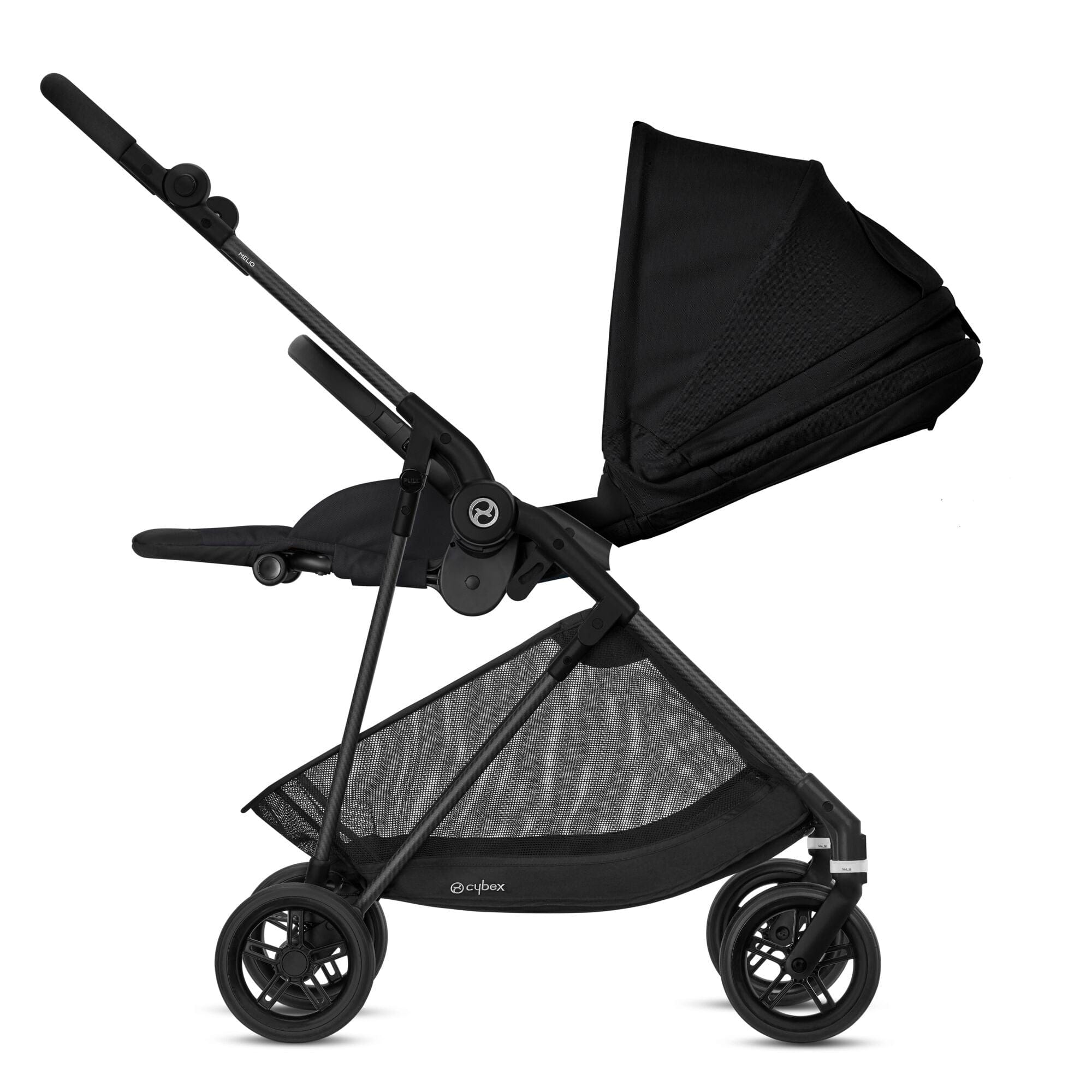 Cybex Melio Carbon 2.0 Lightweight Stroller - Deep Black | Premium Compact Baby Stroller for Travel, City Walks & Everyday Use