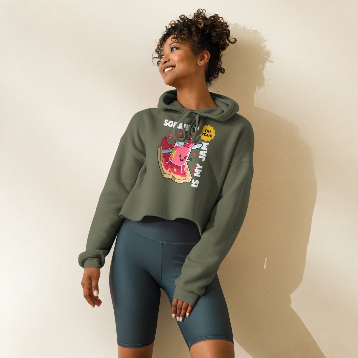 Jammin' to Sobriety Rhythm Crop Hoodie - Feel the Beat | Stylish Music-Inspired Pullover for Concerts & Recovery Support