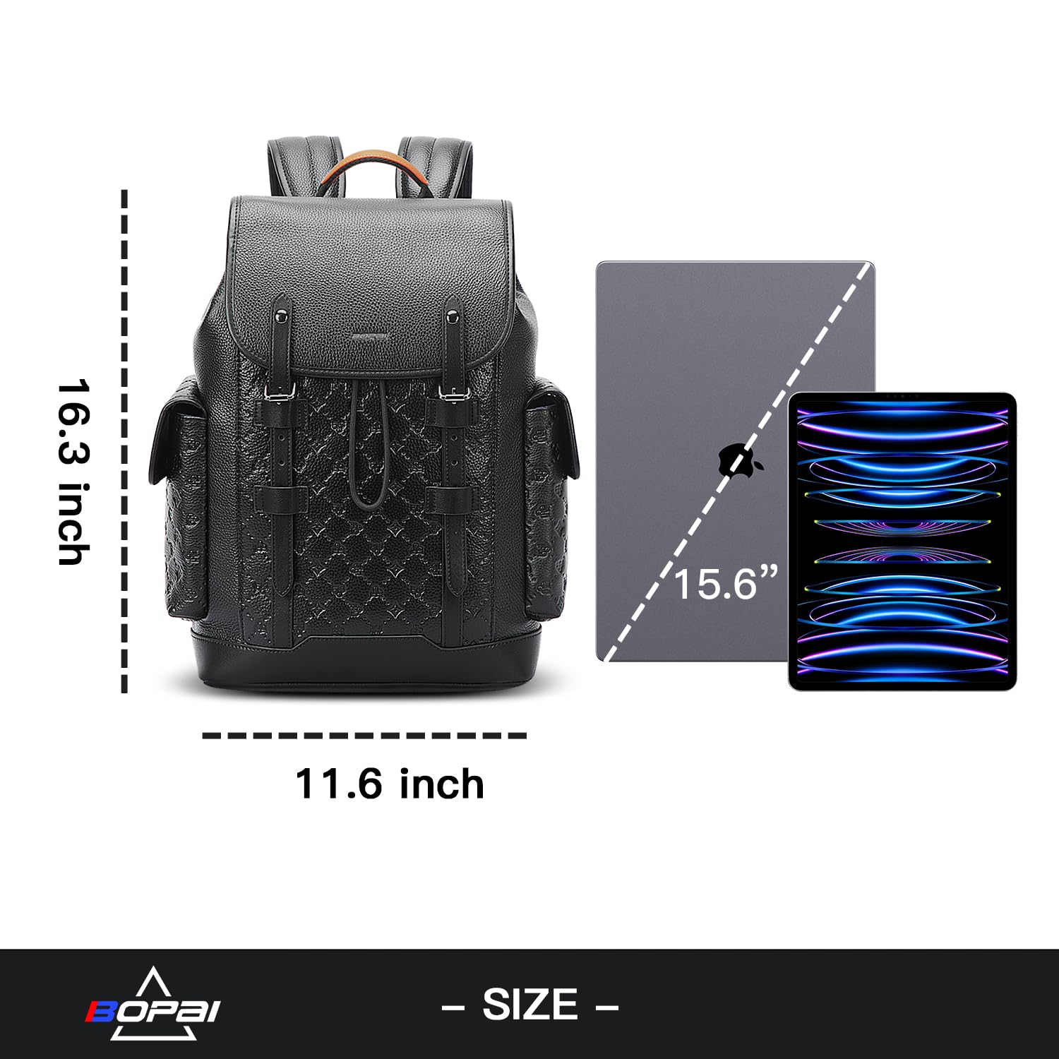 BOPai Business Backpack for Men - 15.6 Inch Laptop Bag, Durable Computer Backpack & Casual Daypack - Perfect for Office, Travel, and School Use