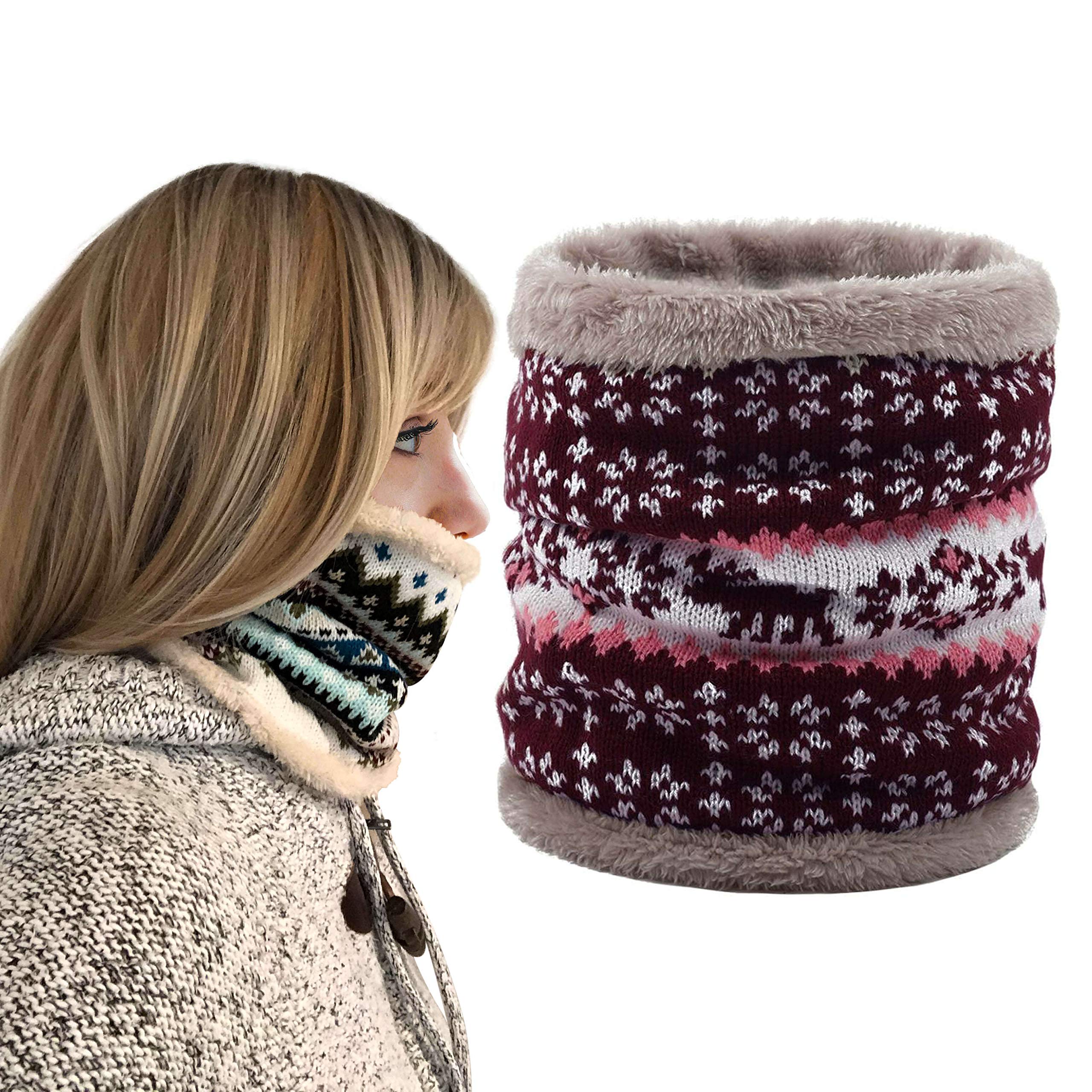 Spotlight Hosiery Winter Neck Warmer Tube Scarf for Women & Men - Soft Fleece Lined Cold Weather Accessory for Skiing, Snowboarding & Outdoor Activities